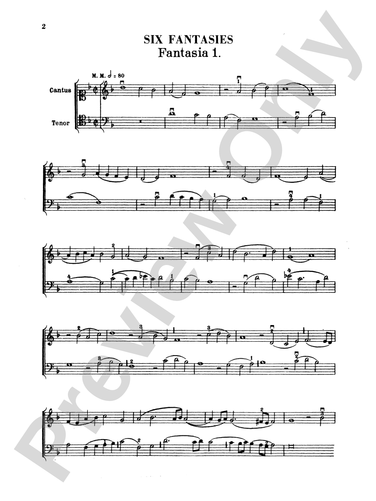 Lasso: Six Fantasies: String Duo Book