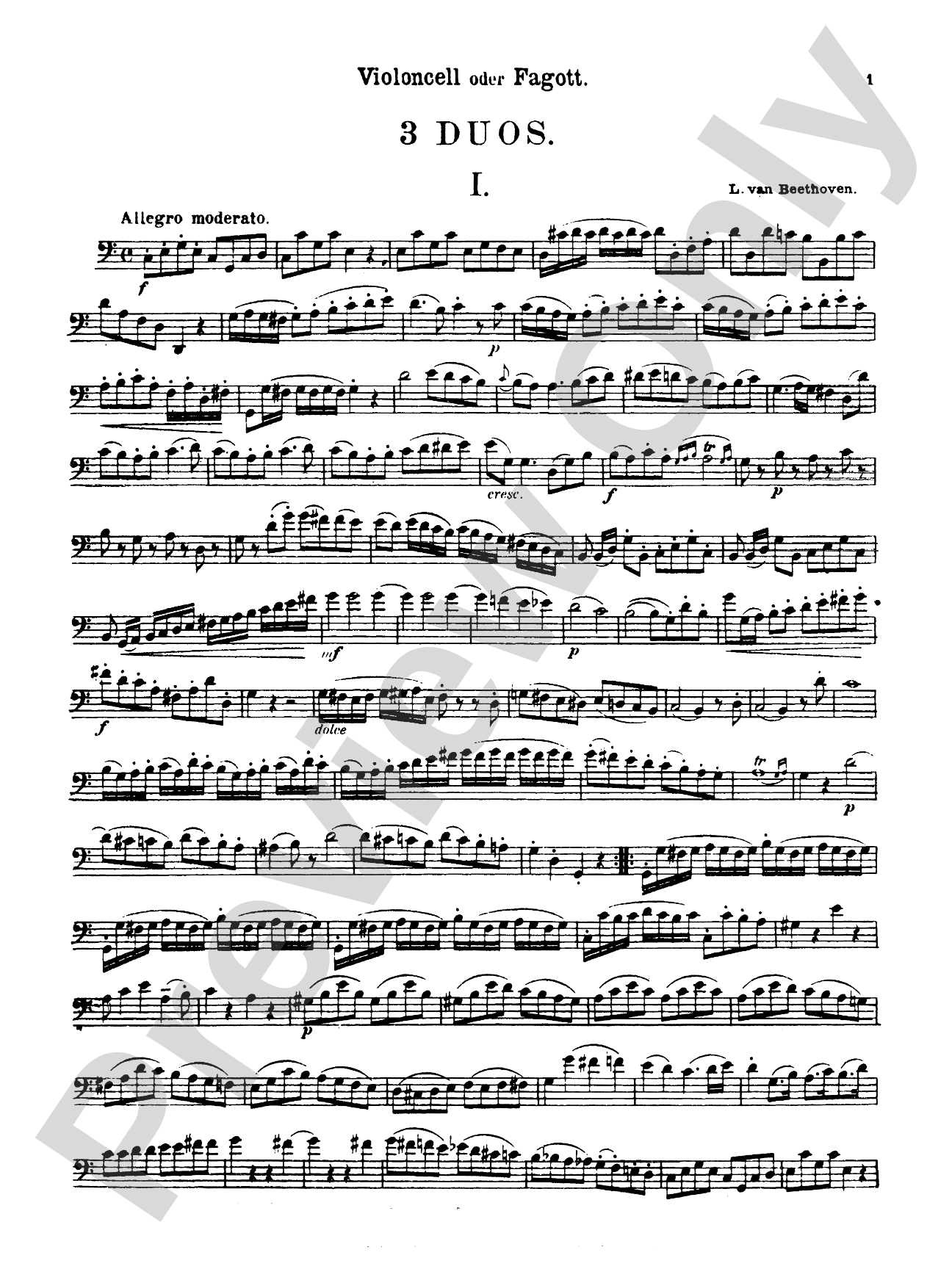 Beethoven: Three Duets for Clarinet and Bassoon