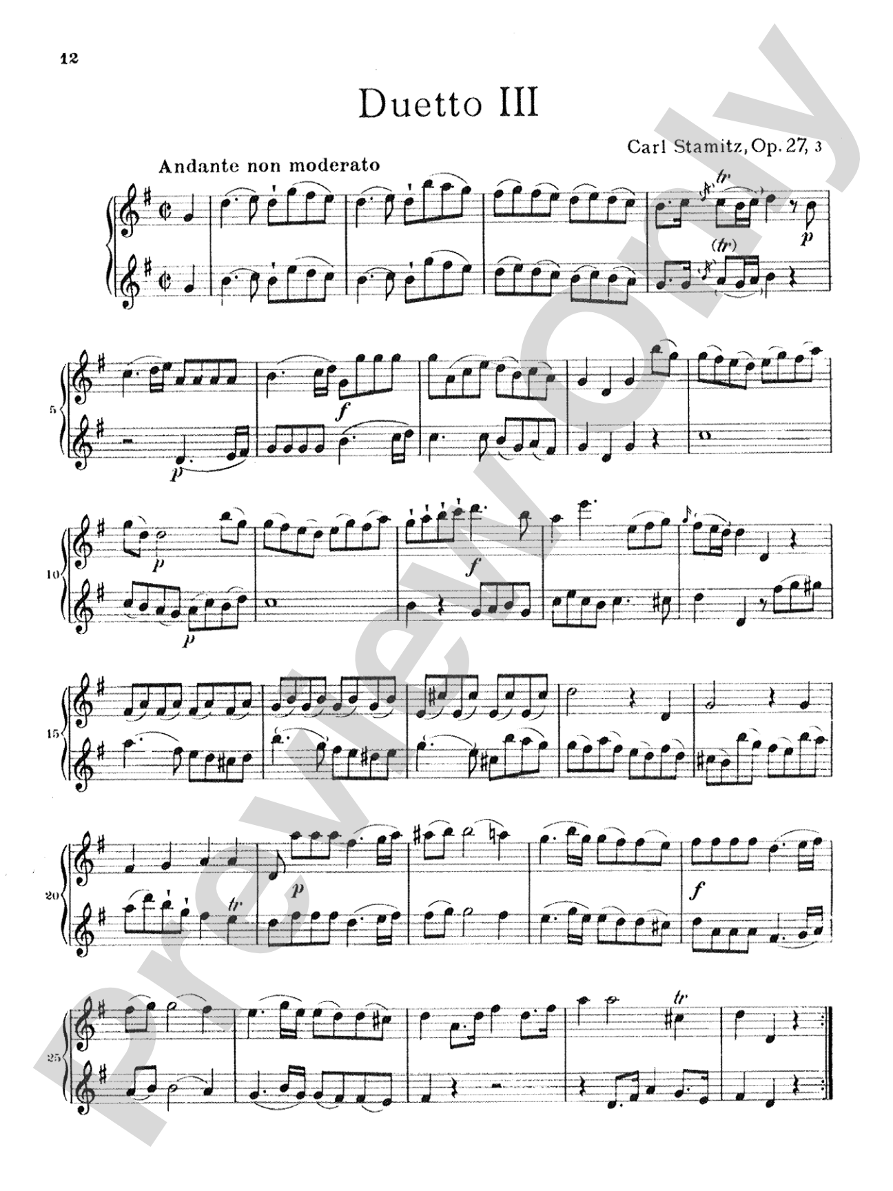 Stamitz: Three Duets, Op. 27