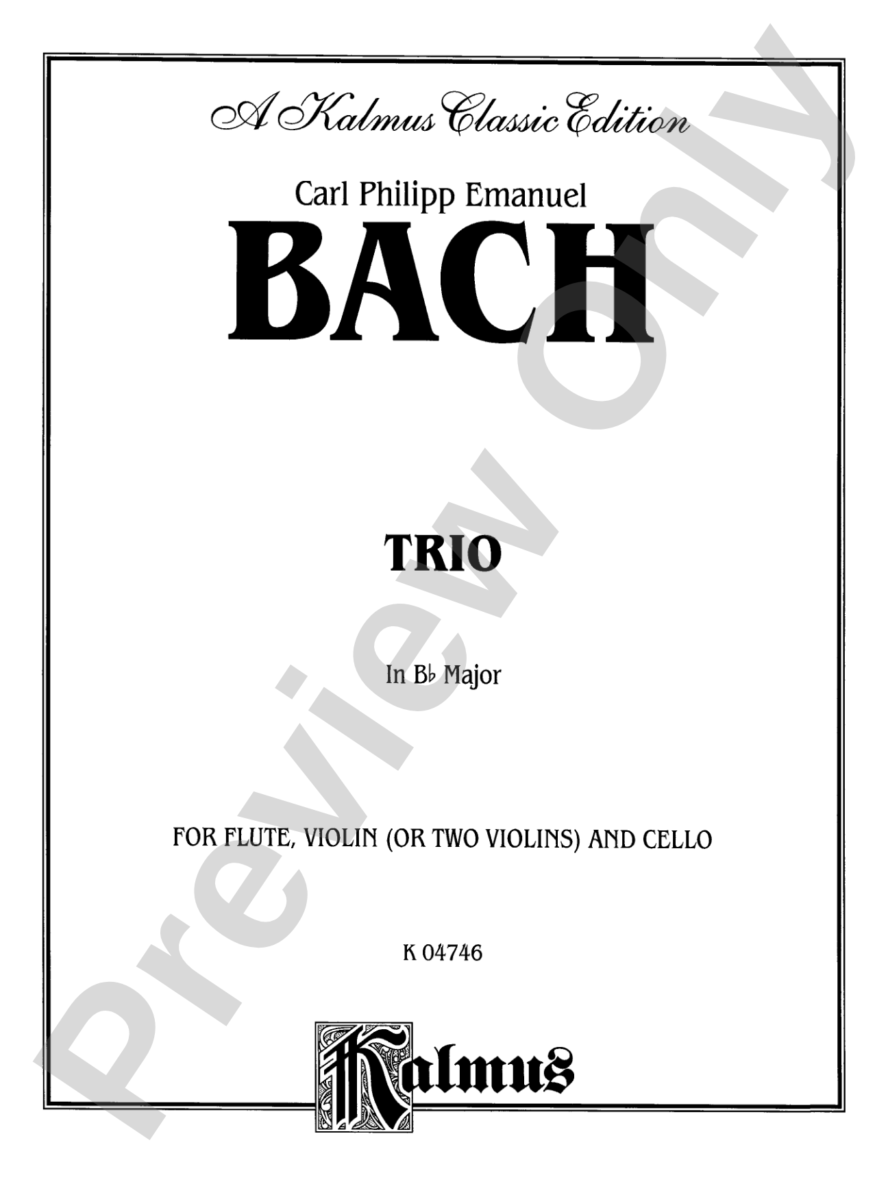 Bach: Trio in B flat