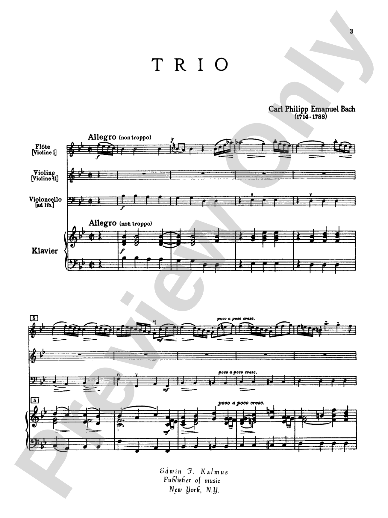 Bach: Trio in B flat