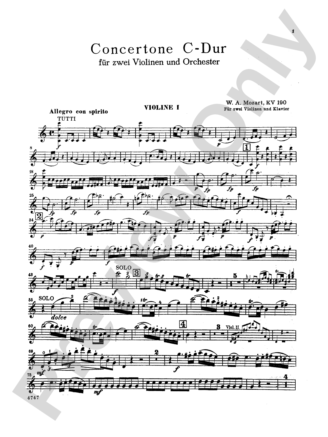Mozart: Concertone in C Major: Violin