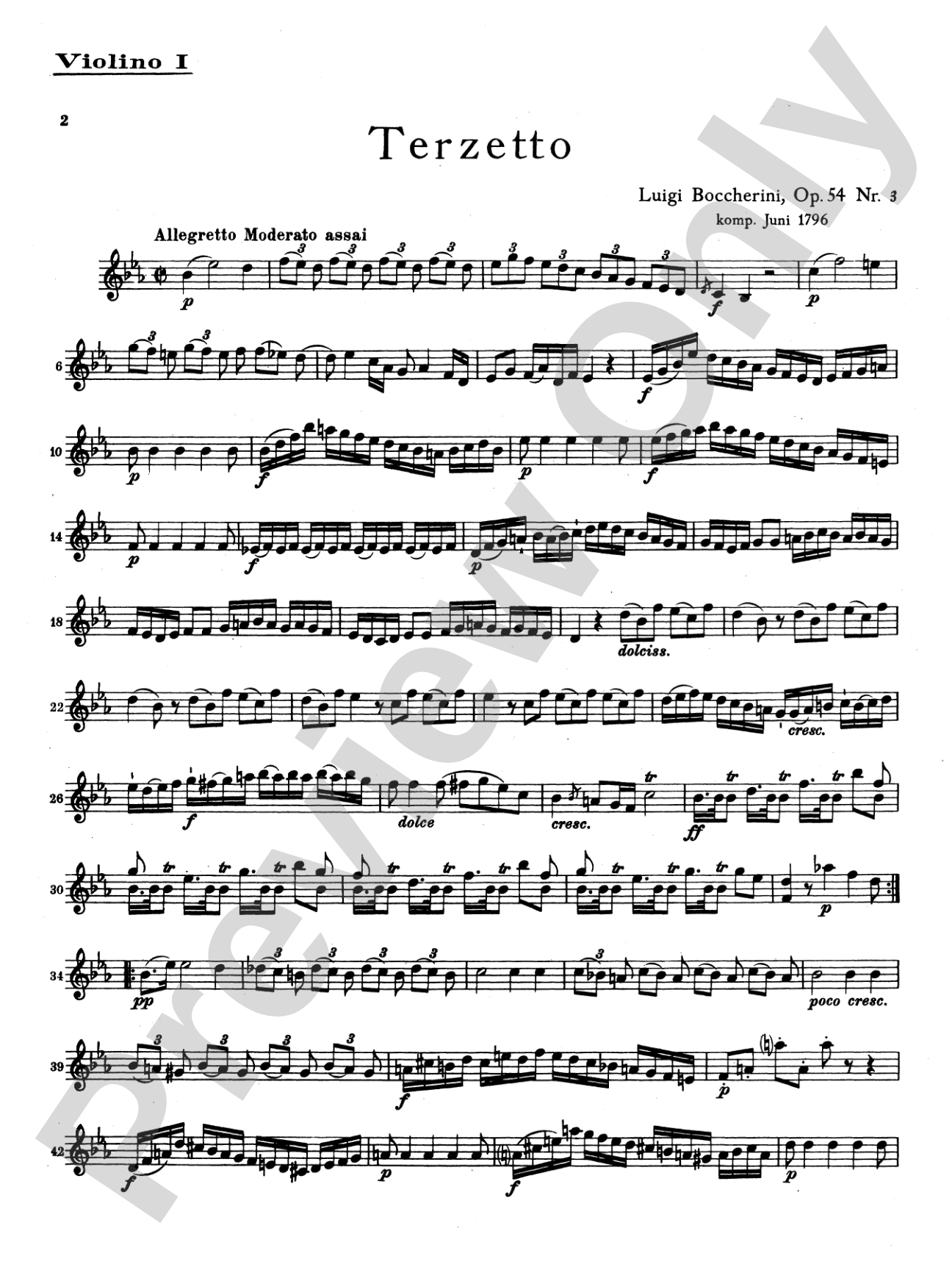 Boccherini: String Trio, Op. 54, No. 3: String Trio Book