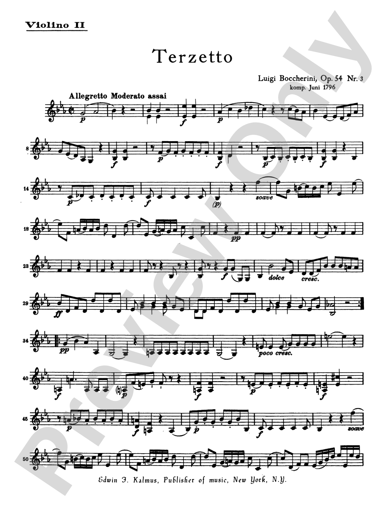 Boccherini: String Trio, Op. 54, No. 3
