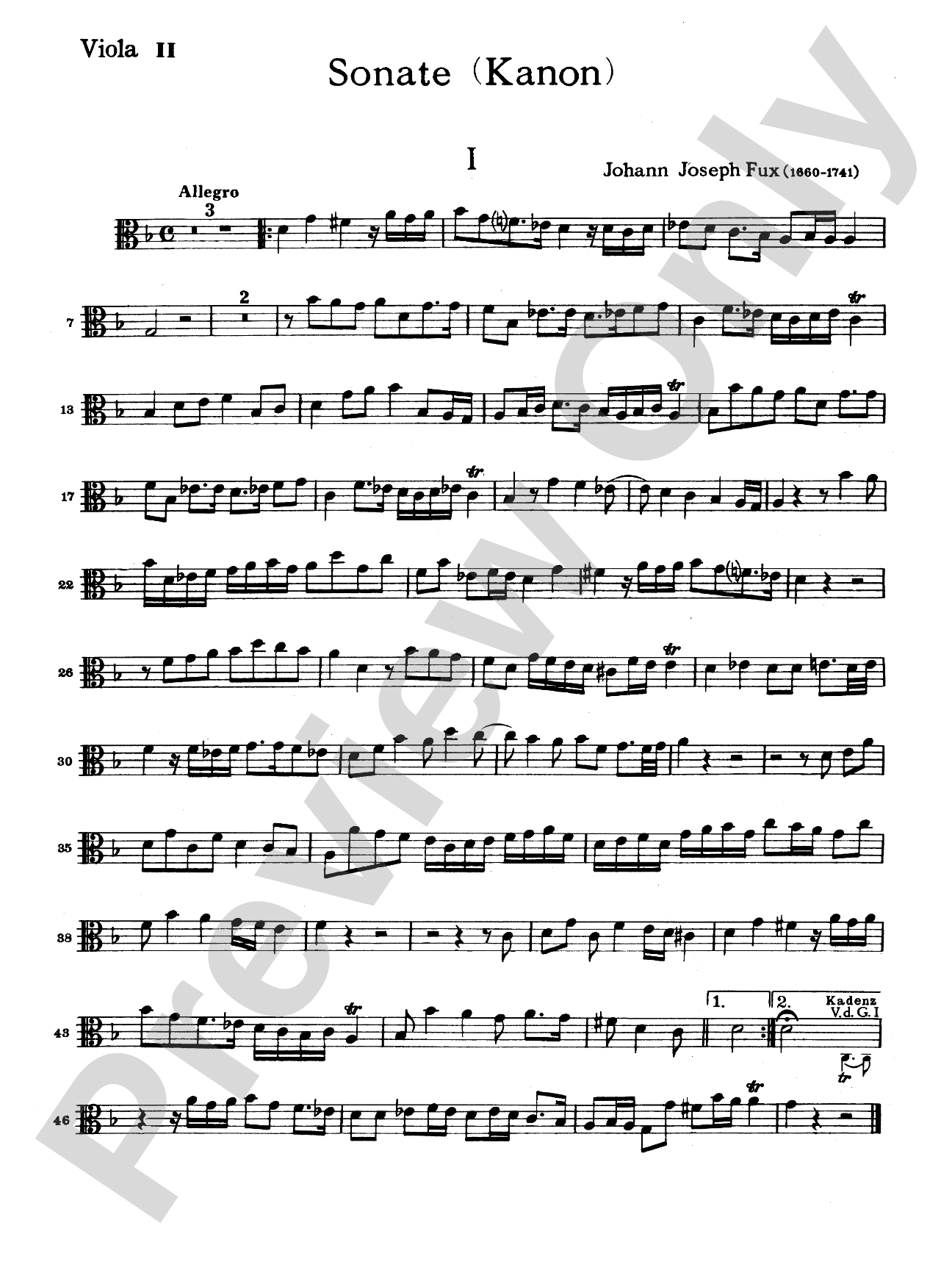 Fux: Sonata (Canon) for Two Violas and Basso Continuo