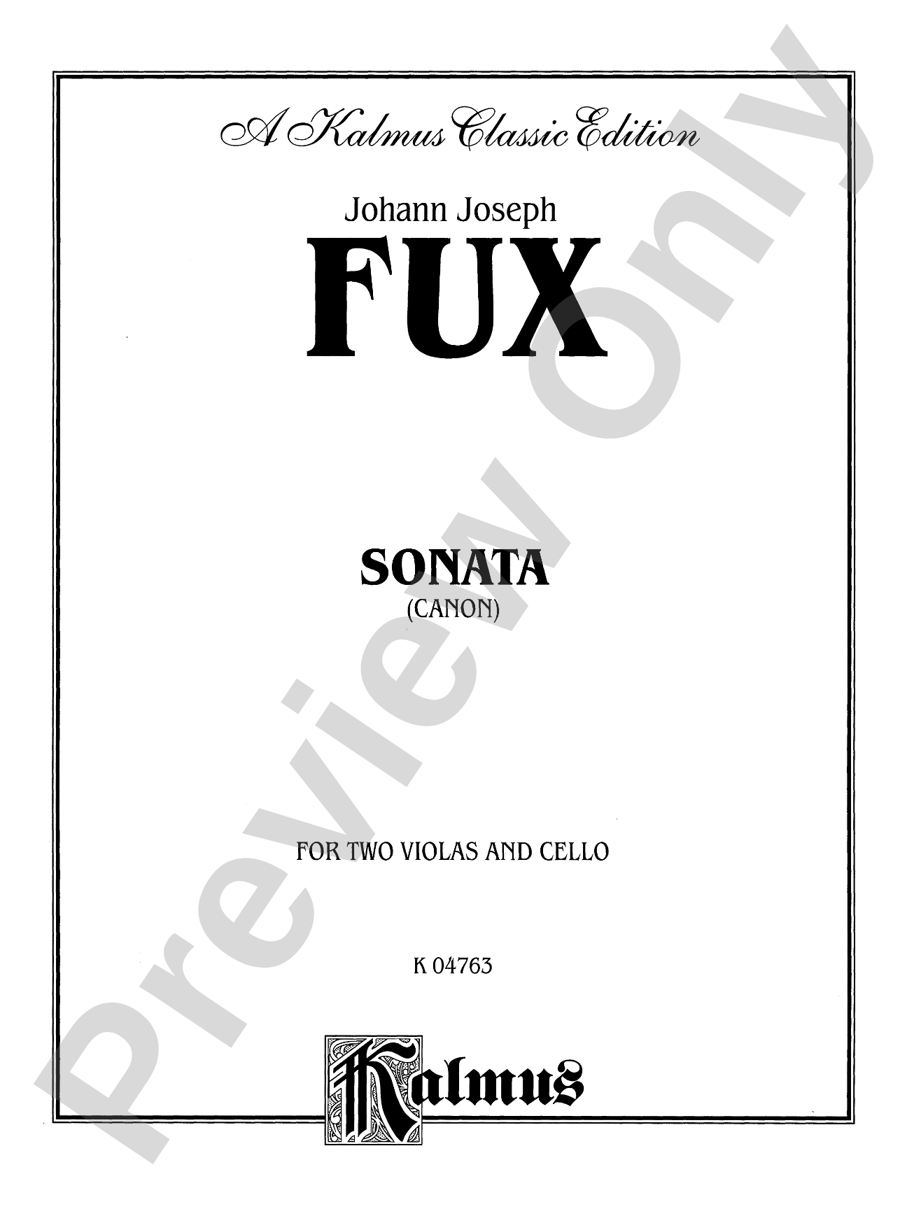 Fux: Sonata (Canon) for Two Violas and Basso Continuo