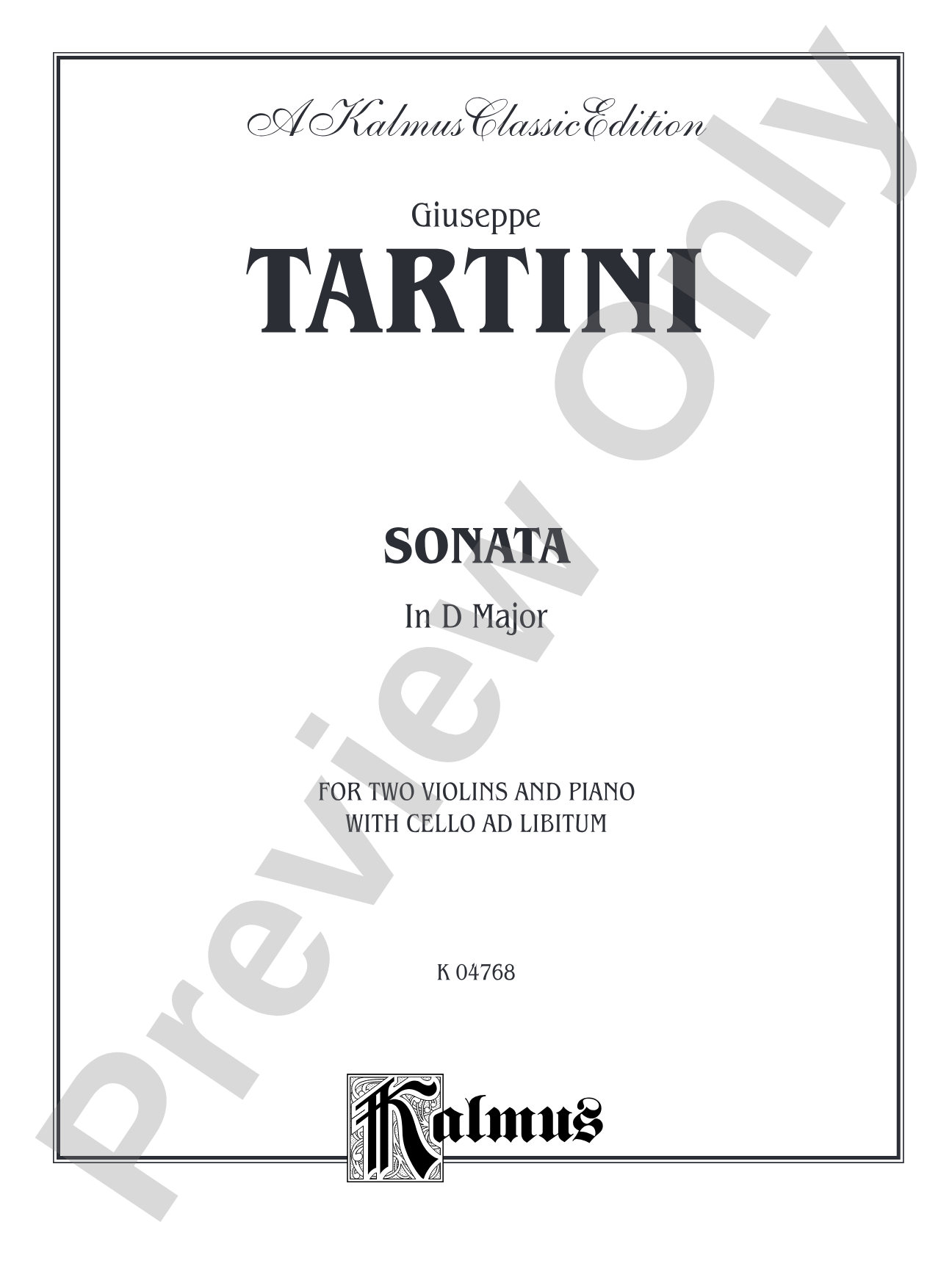 Tartini: Sonata in D Major