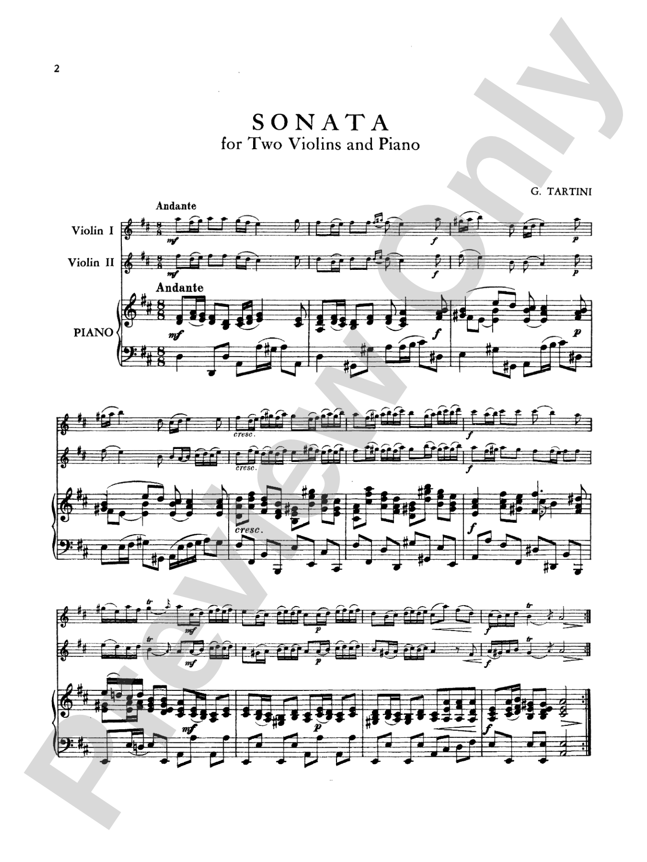 Tartini: Sonata in D Major
