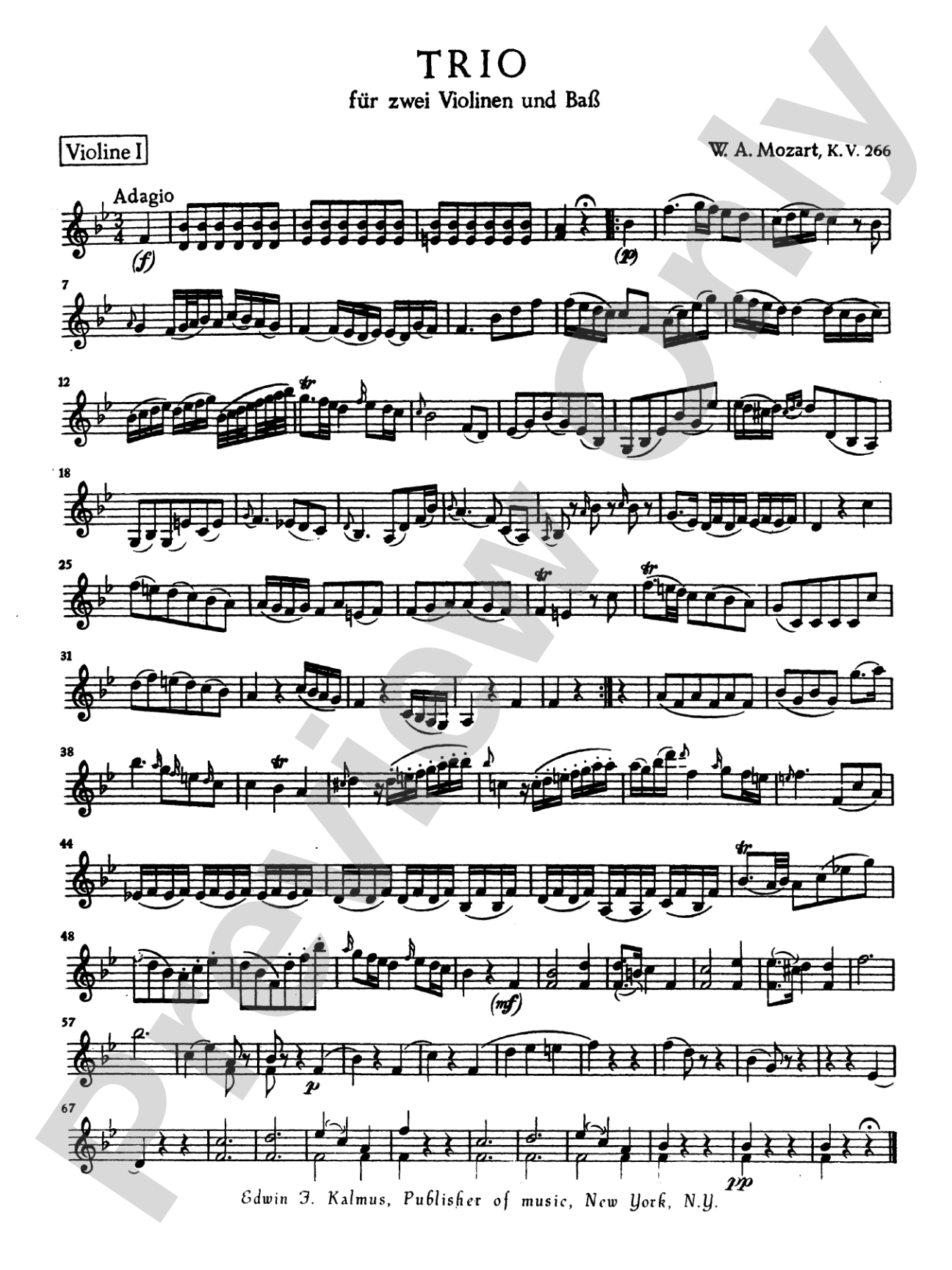 Mozart: Trio, K. 266: String Trio Book