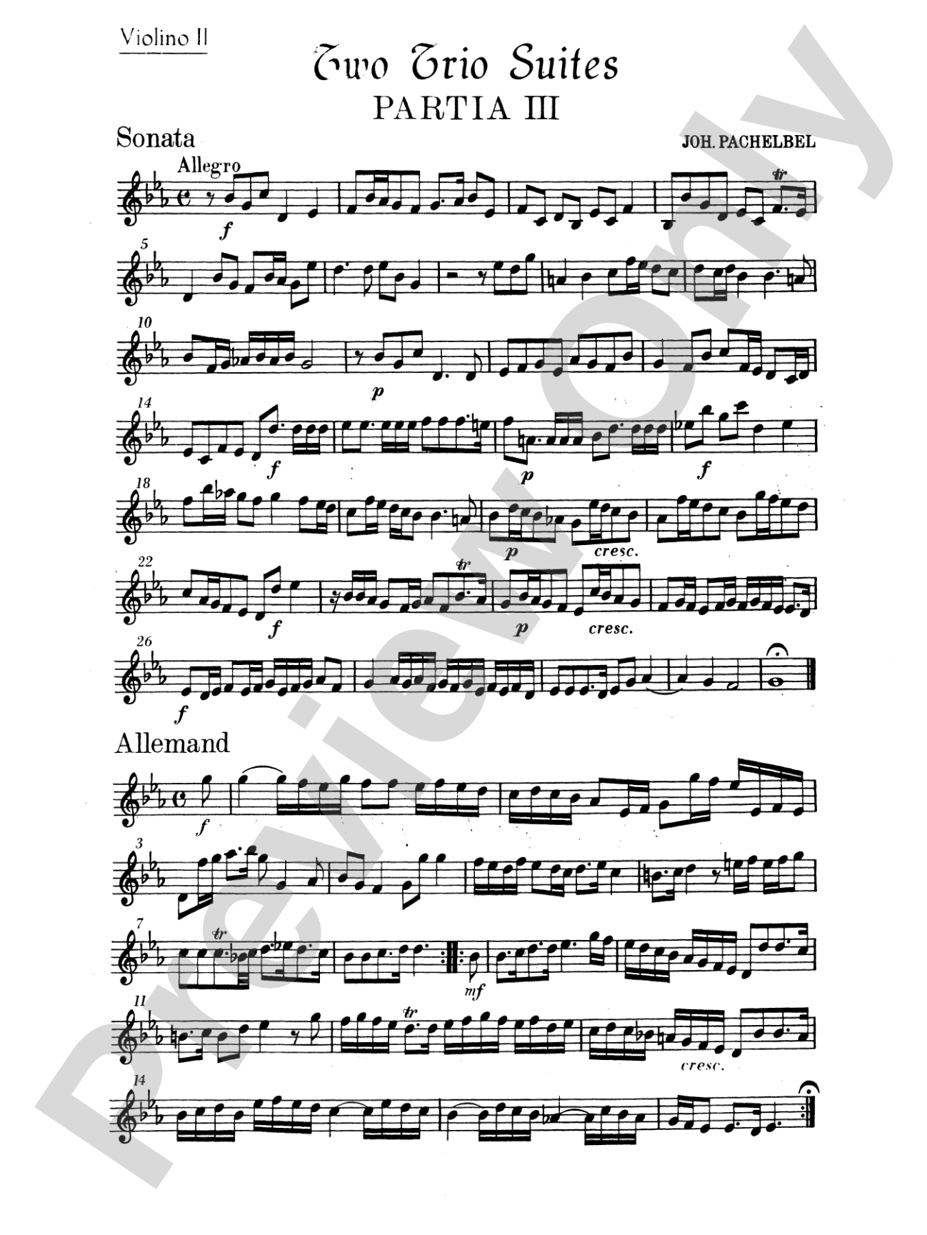 Pachelbel: Two Trio Suites