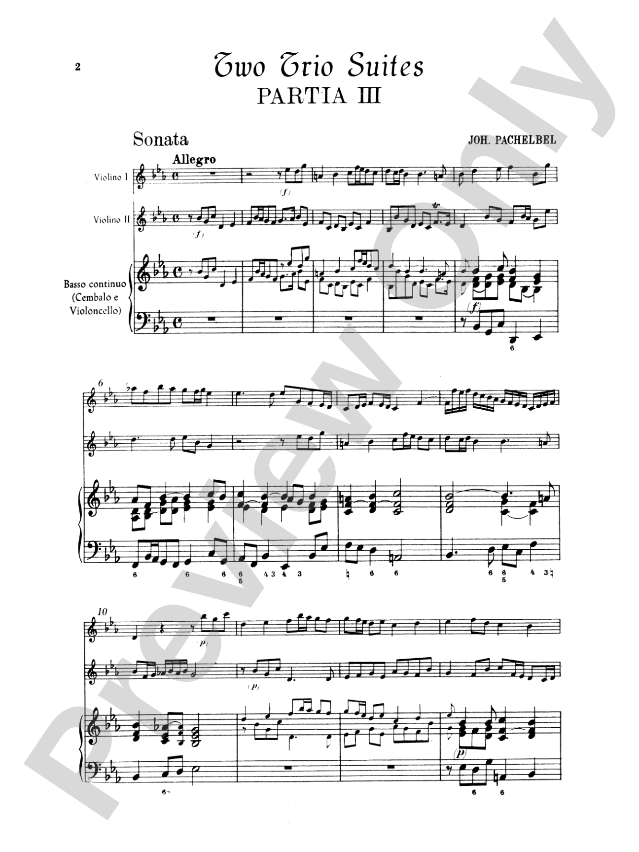Pachelbel: Two Trio Suites