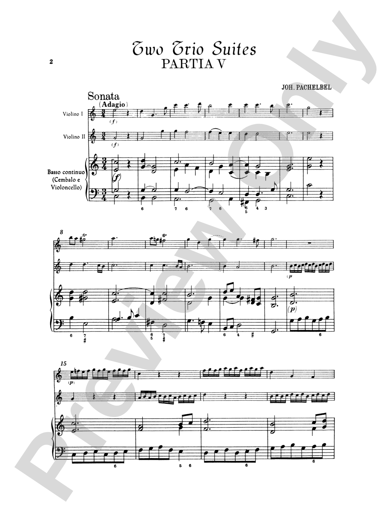 Pachelbel: Two Trio Suites