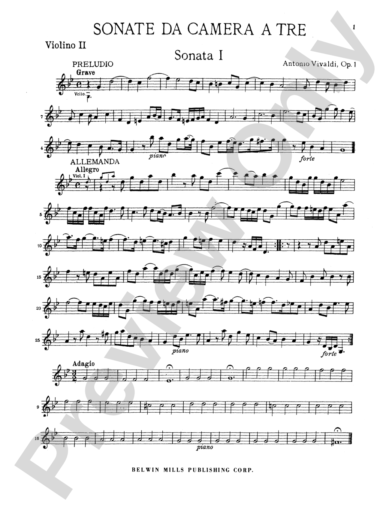 Vivaldi: Sonatas da Camera a Tre (Book I, Nos. 1-6)