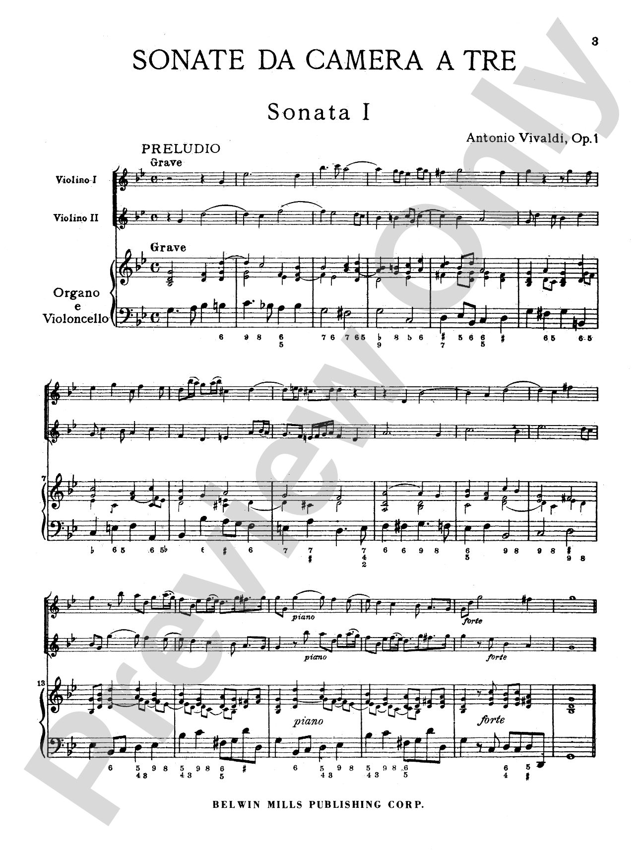 Vivaldi: Sonatas da Camera a Tre (Book I, Nos. 1-6)