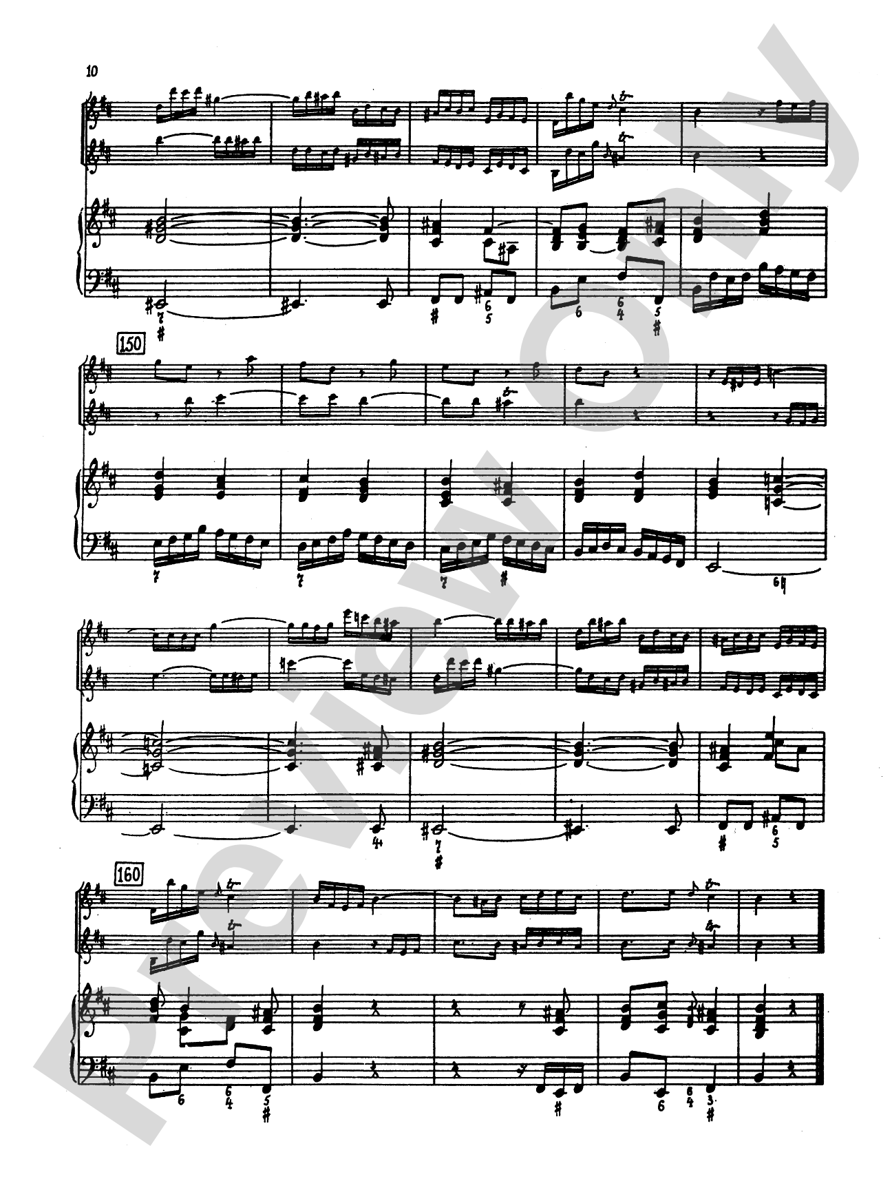 Bach: Trio in B Minor: Chamber Trio Score & Parts