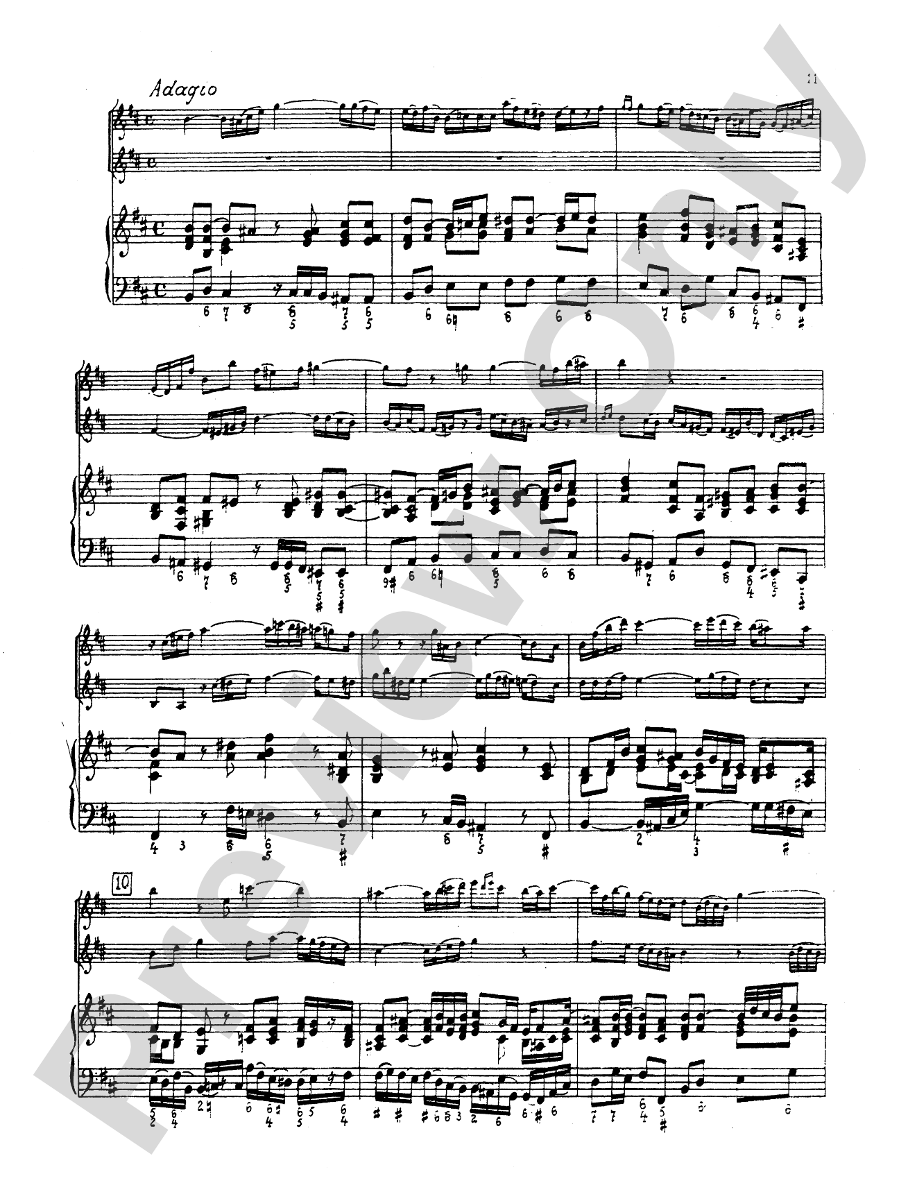 Bach: Trio in B Minor: Chamber Trio Score & Parts