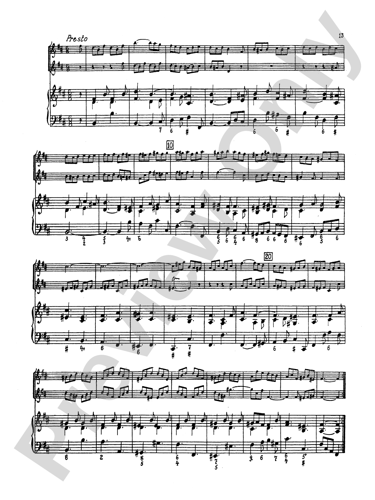 Bach: Trio in B Minor: Chamber Trio Score & Parts