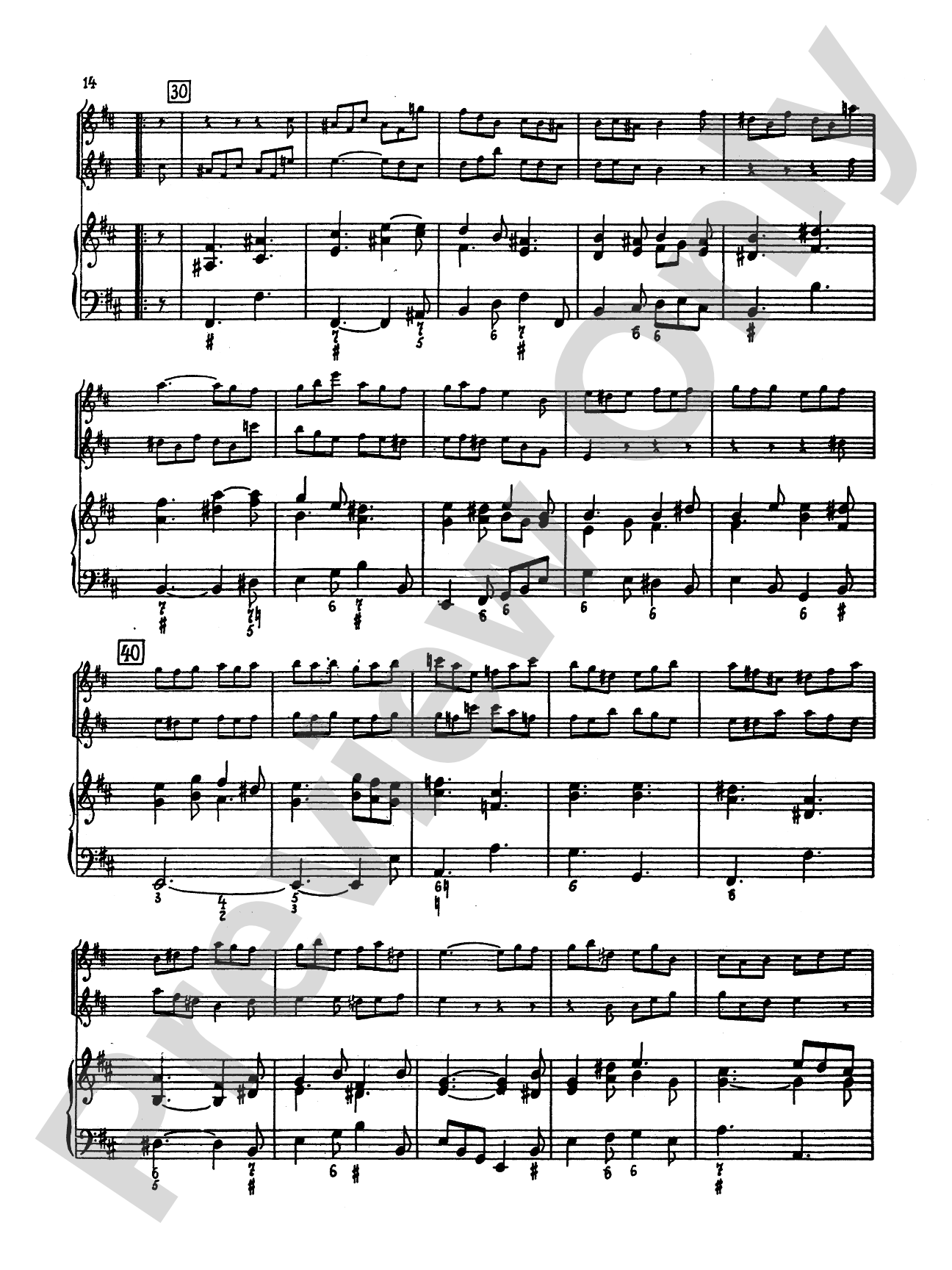 Bach: Trio in B Minor: Chamber Trio Score & Parts