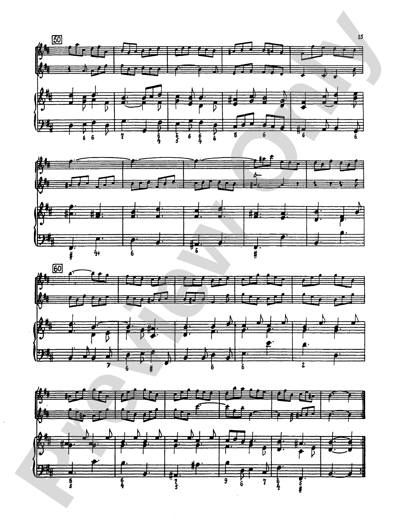 Bach: Trio in B Minor: Chamber Trio Score & Parts