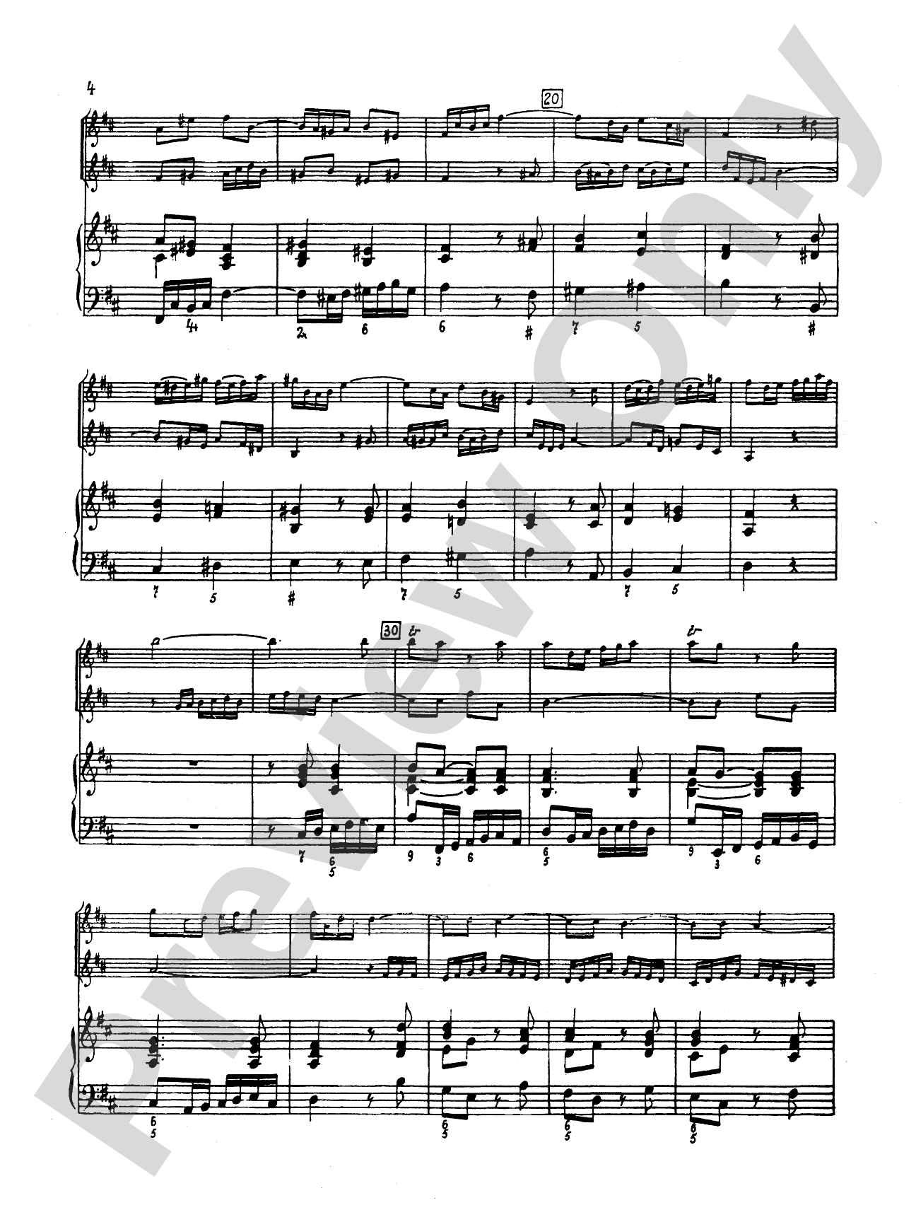 Bach: Trio in B Minor: Chamber Trio Score & Parts