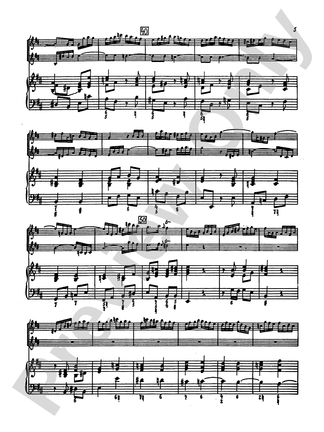 Bach: Trio in B Minor: Chamber Trio Score & Parts