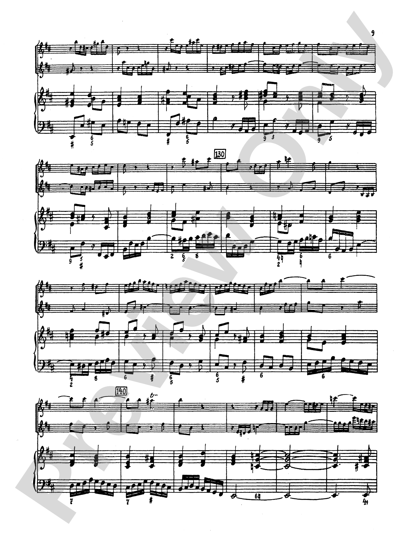 Bach: Trio in B Minor: Chamber Trio Score & Parts