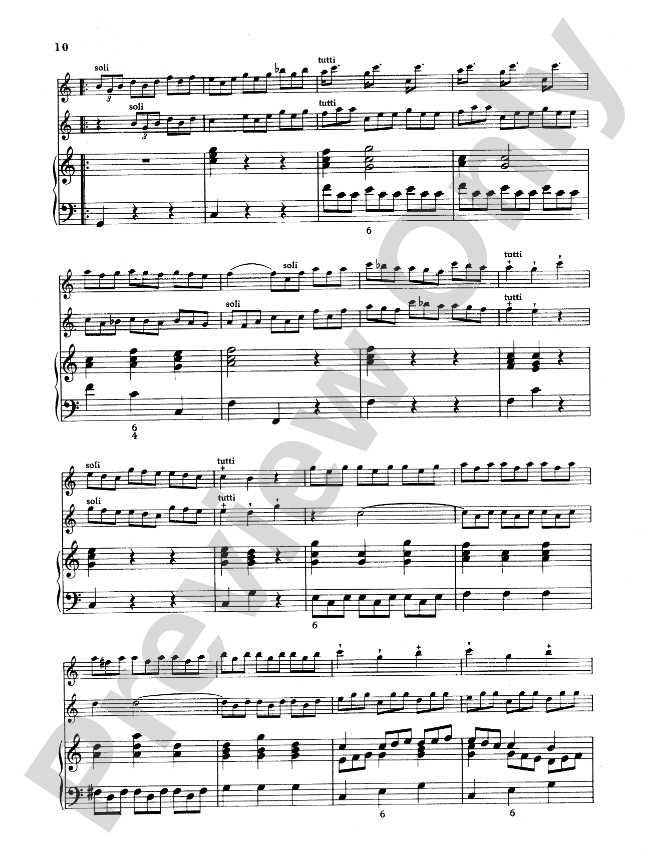 Telemann: Trio Sonata in C Major: Chamber Trio Book
