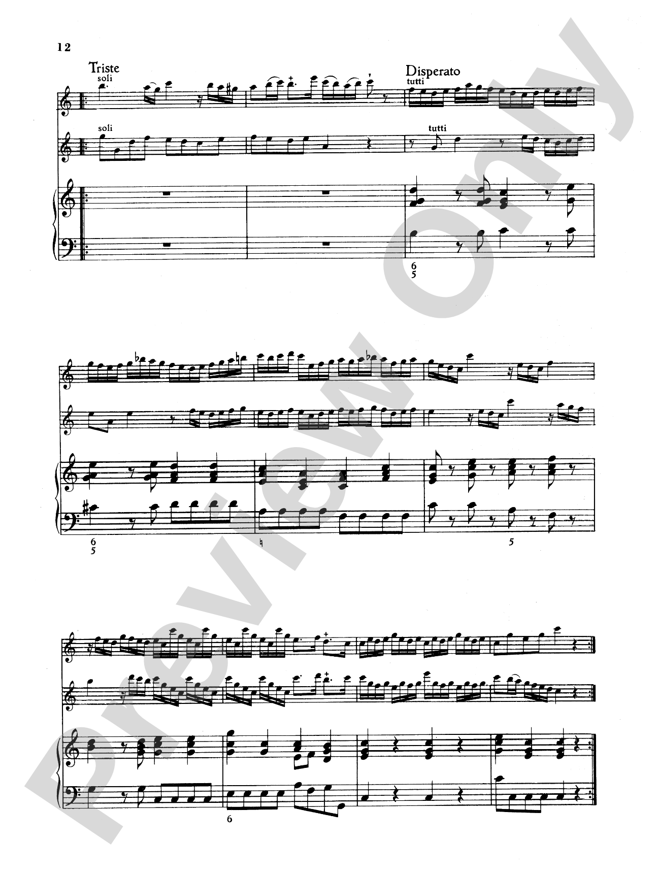 Telemann: Trio Sonata in C Major: Chamber Trio Book