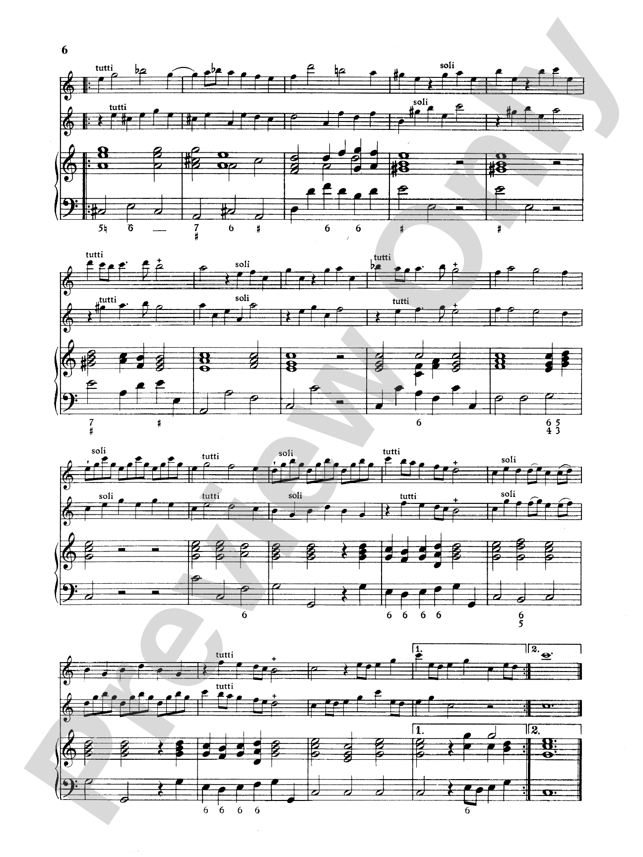 Telemann: Trio Sonata in C Major: Chamber Trio Book