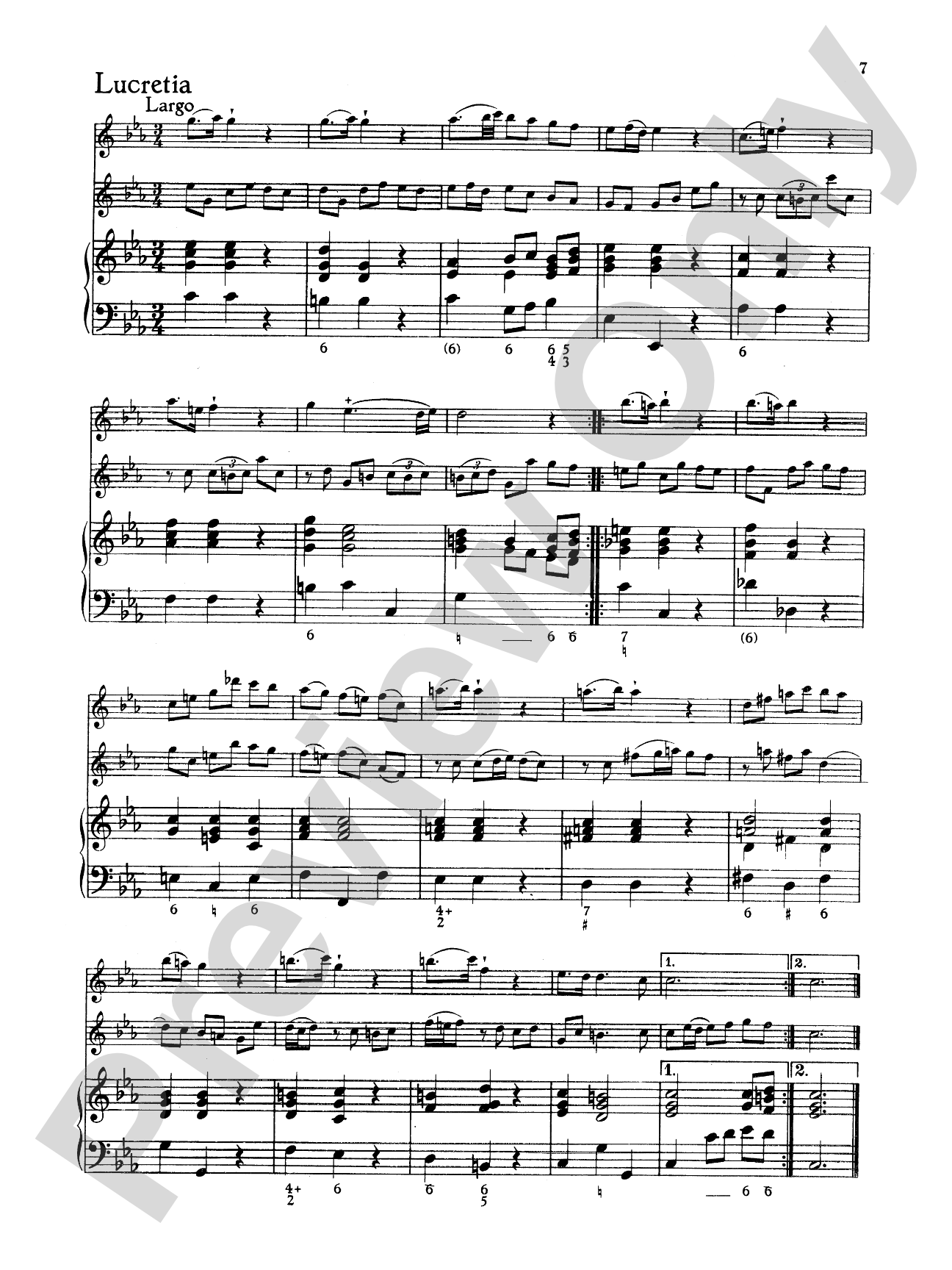 Telemann: Trio Sonata in C Major: Chamber Trio Book