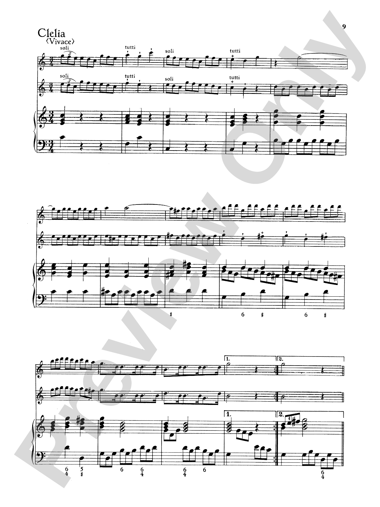 Telemann: Trio Sonata in C Major: Chamber Trio Book