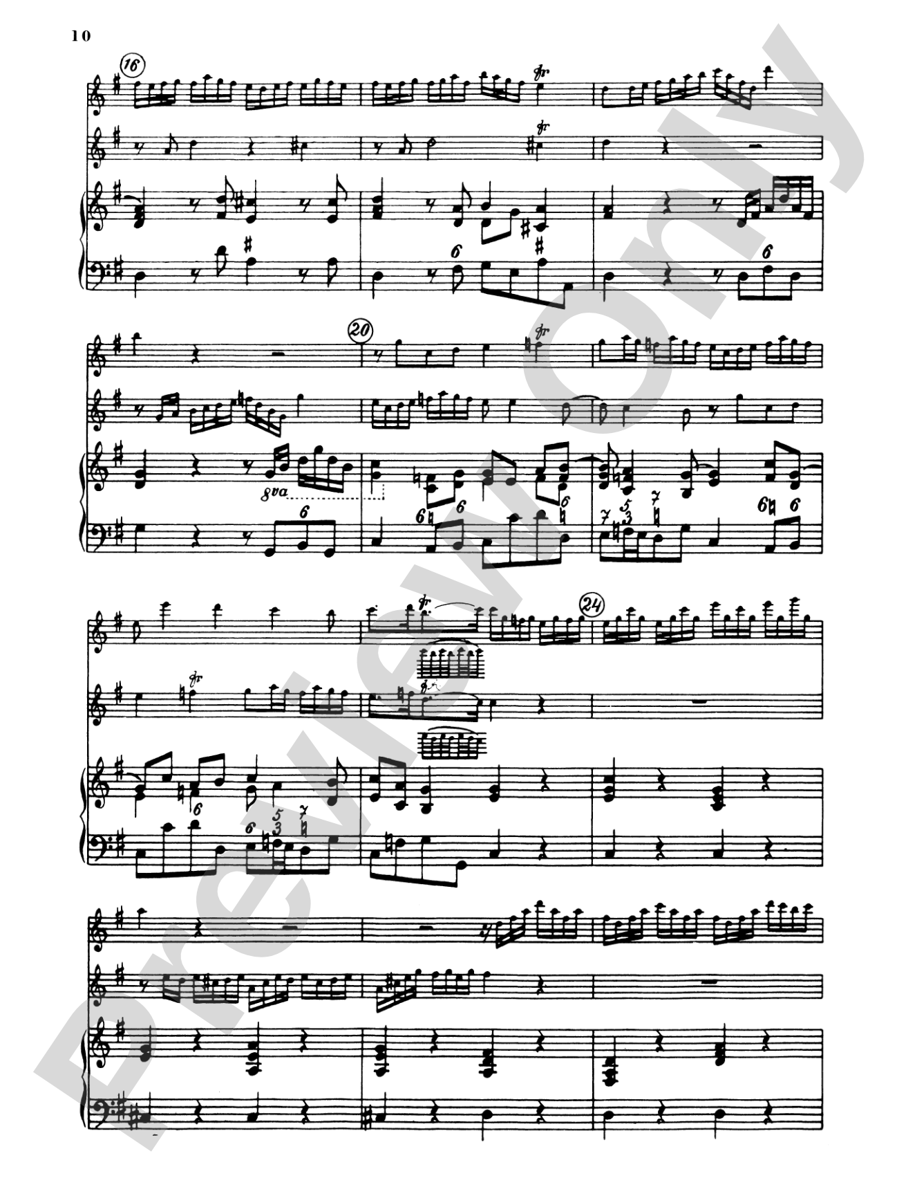 Telemann: Trio Sonata in E Minor: Chamber Trio Score & Parts