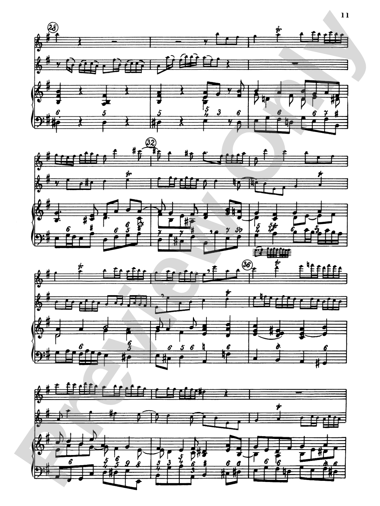 Telemann: Trio Sonata in E Minor: Chamber Trio Score & Parts