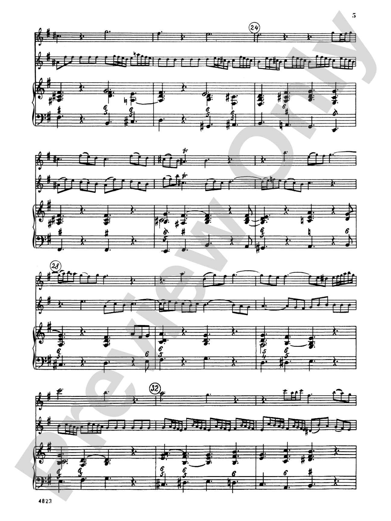 Telemann: Trio Sonata in E Minor: Chamber Trio Score & Parts