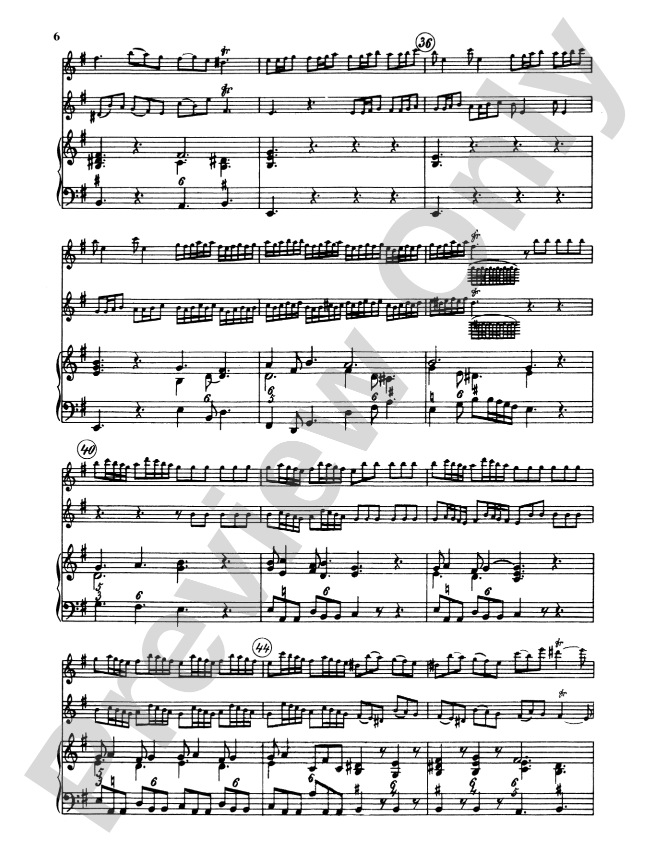 Telemann: Trio Sonata in E Minor: Chamber Trio Score & Parts