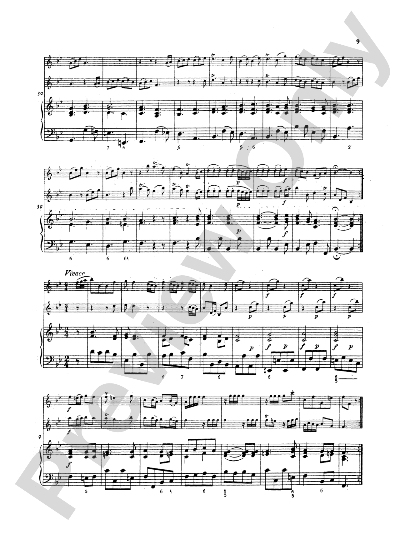 Telemann: Suite No. 2 in B flat Major: Chamber Trio Book