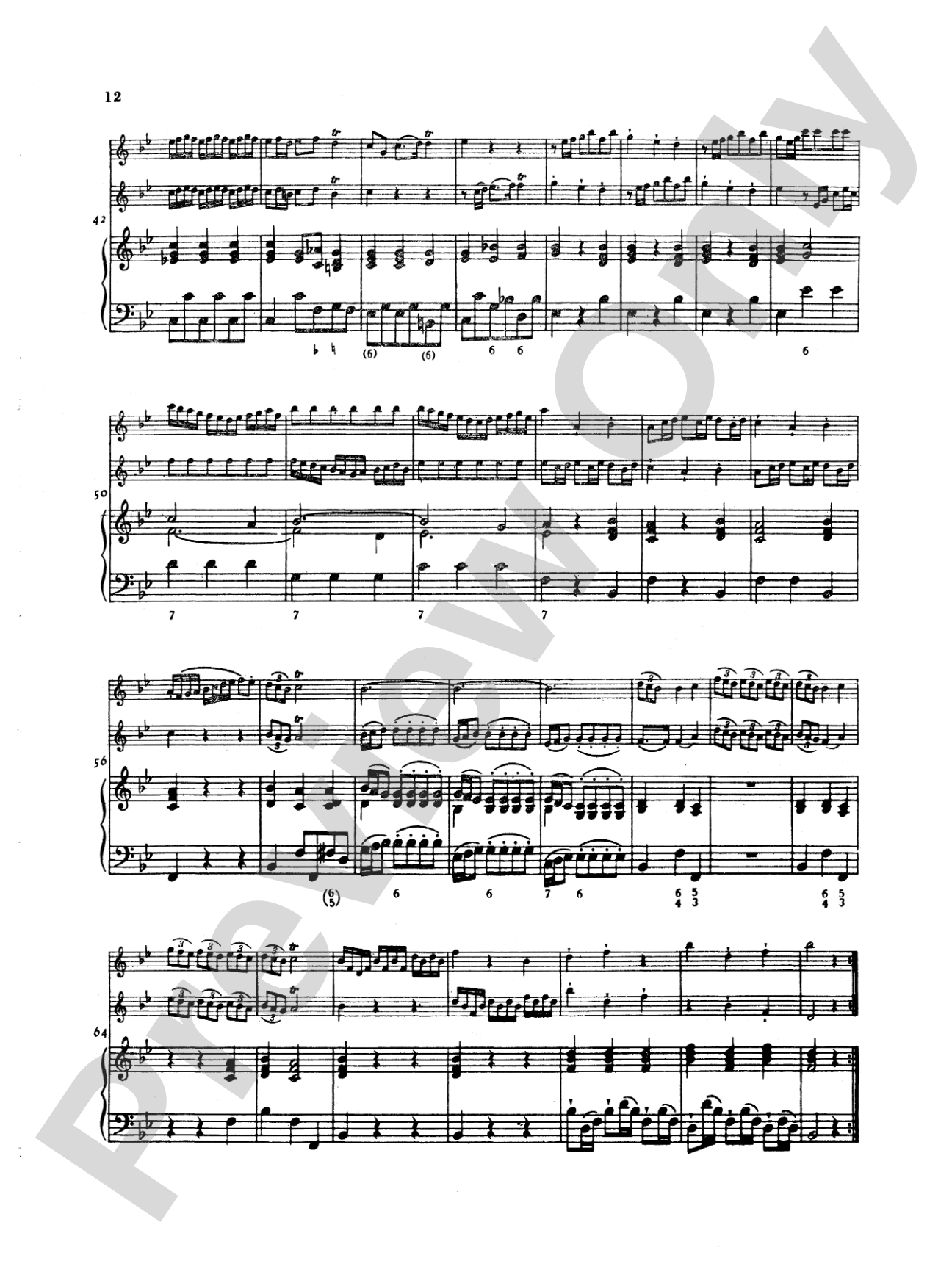 Telemann: Suite No. 2 in B flat Major: Chamber Trio Book