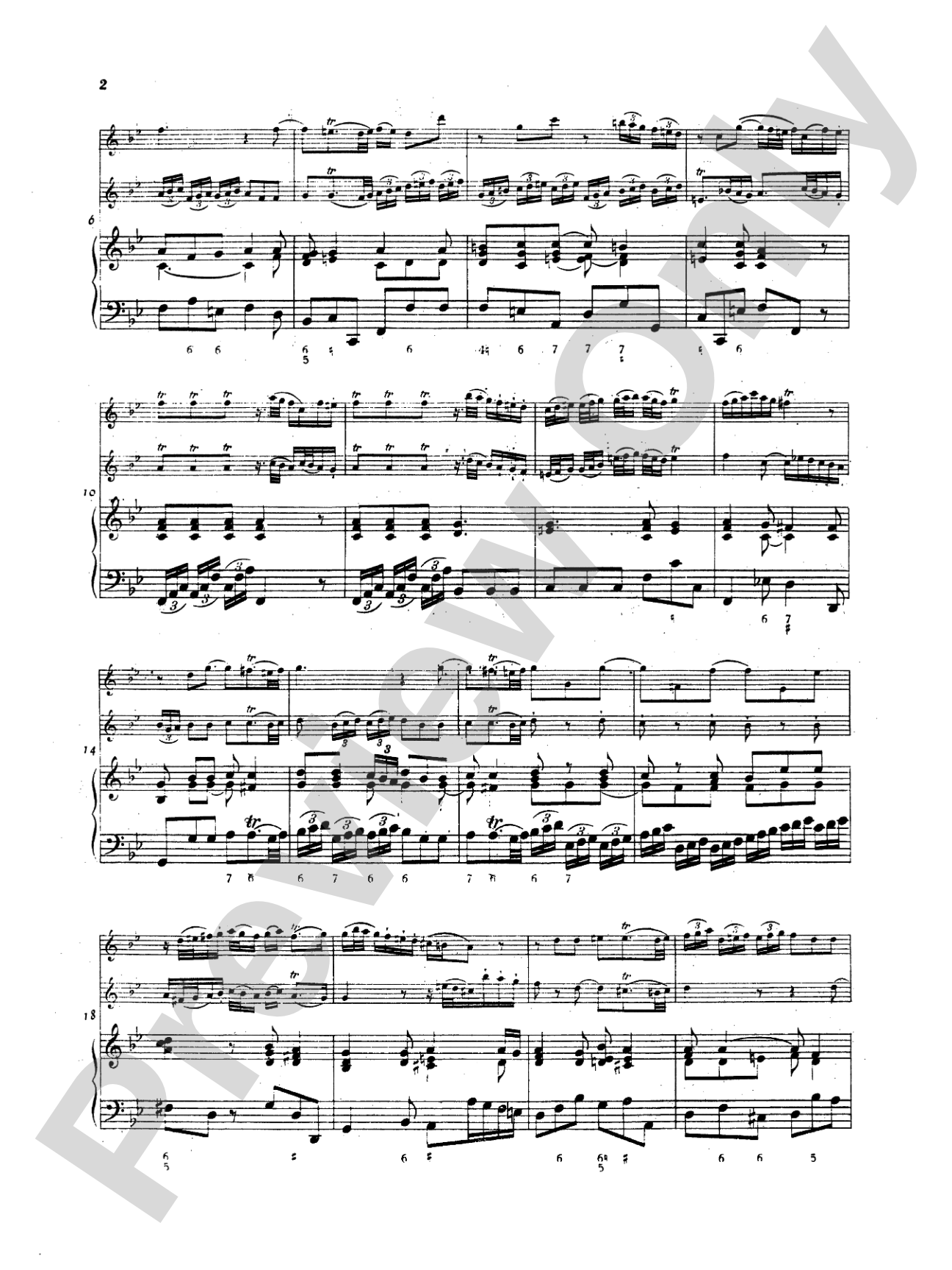 Telemann: Suite No. 2 in B flat Major: Chamber Trio Book