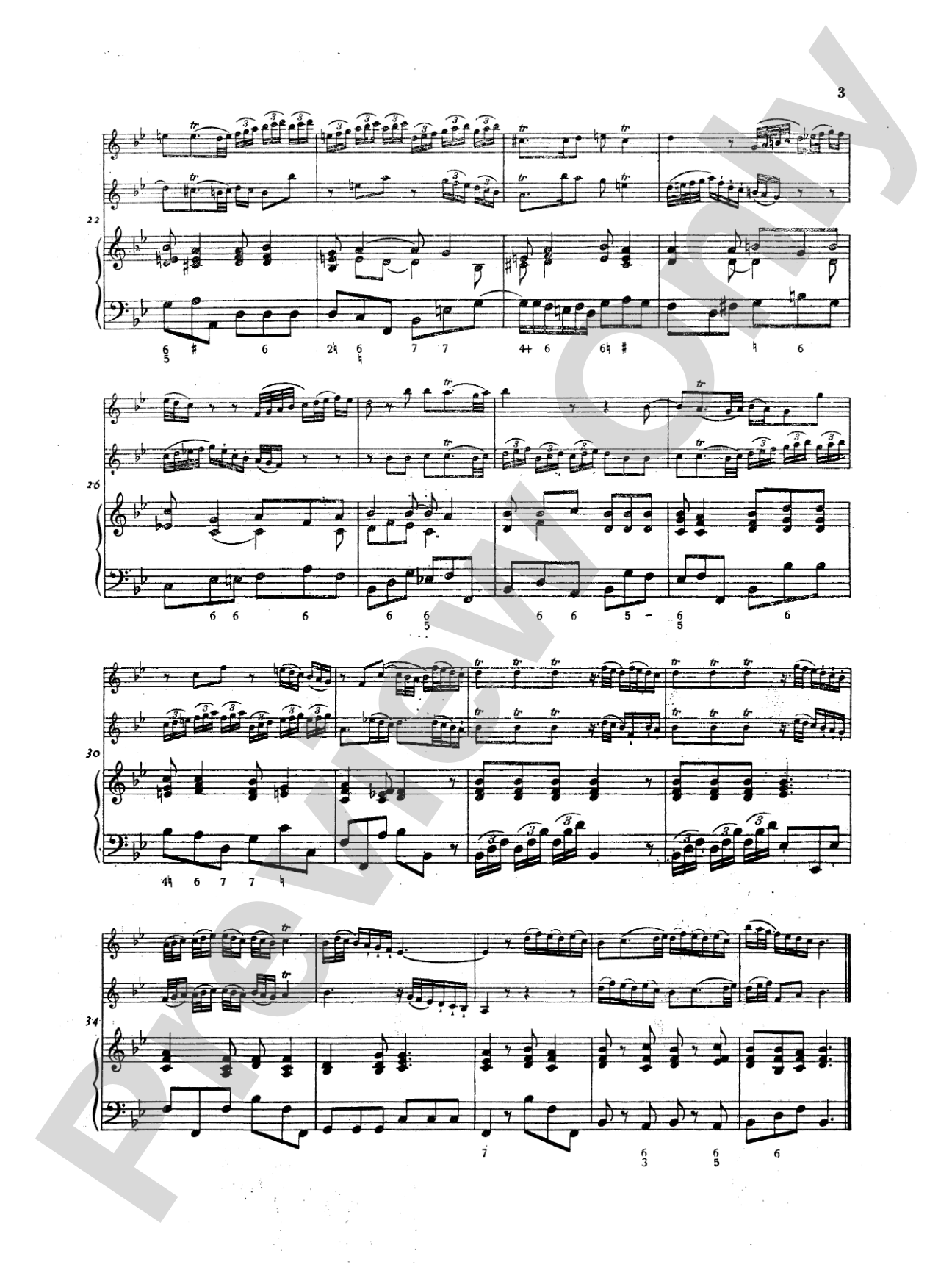 Telemann: Suite No. 2 in B flat Major: Chamber Trio Book
