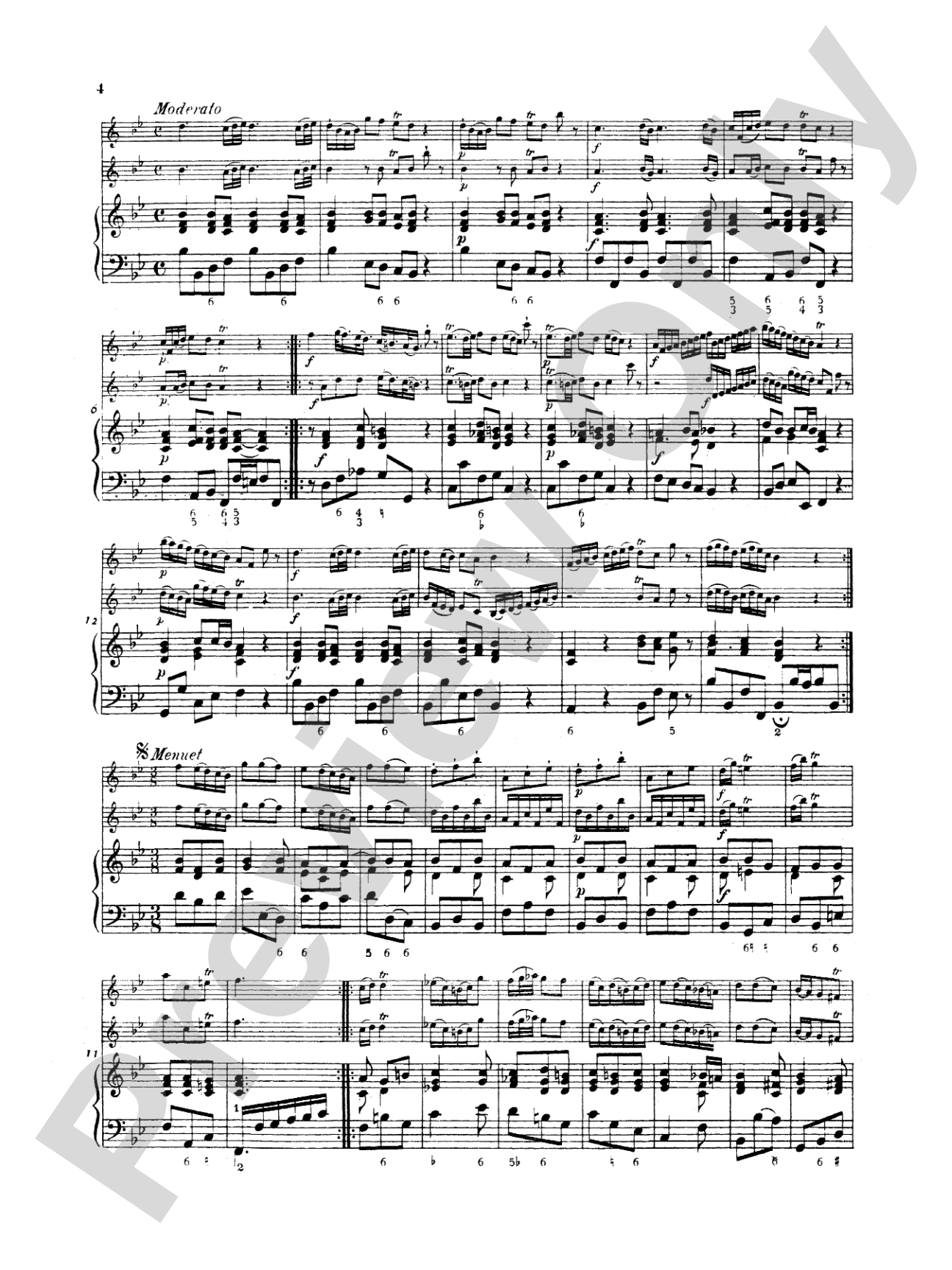 Telemann: Suite No. 2 in B flat Major: Chamber Trio Book