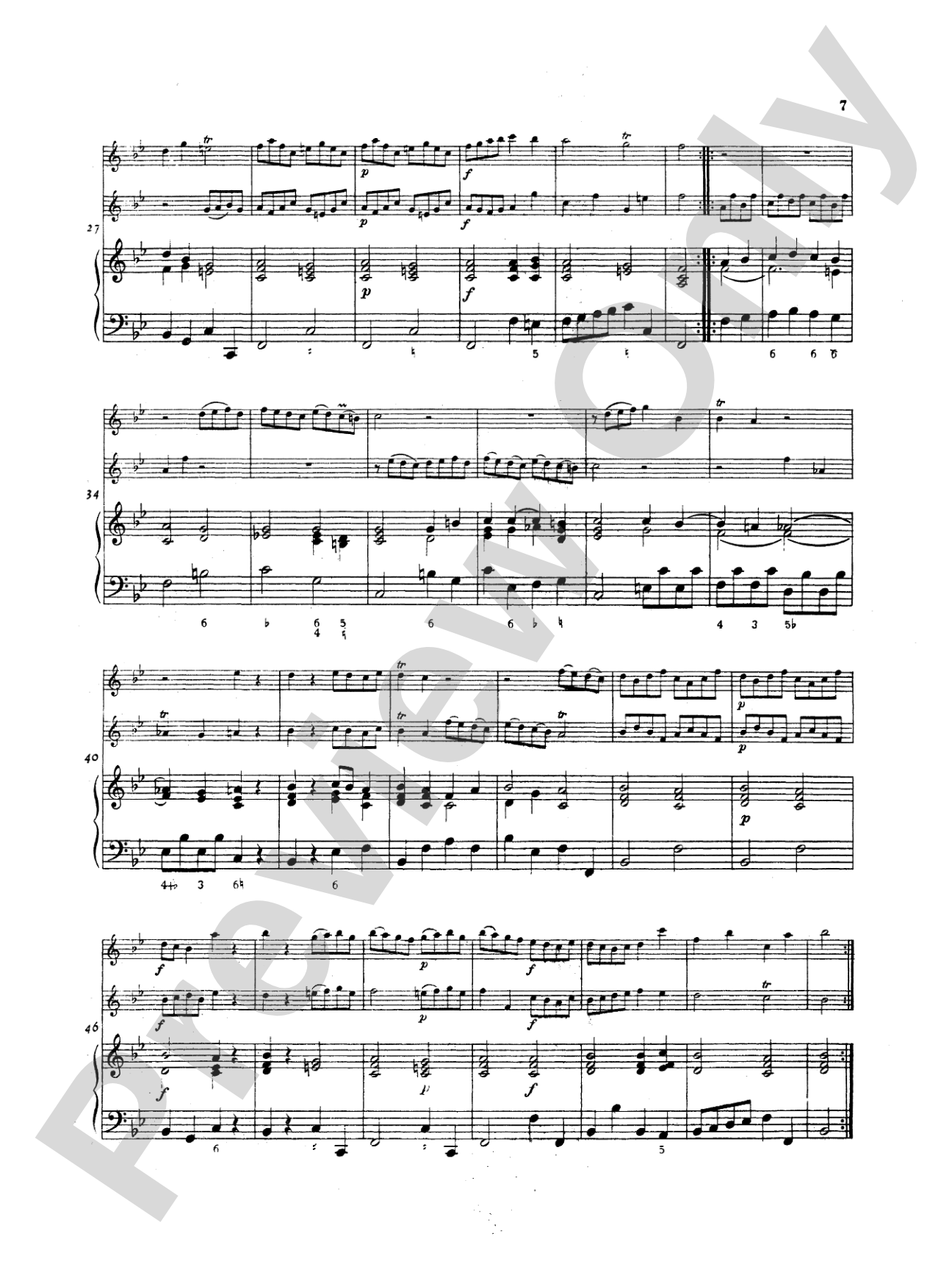Telemann: Suite No. 2 in B flat Major: Chamber Trio Book
