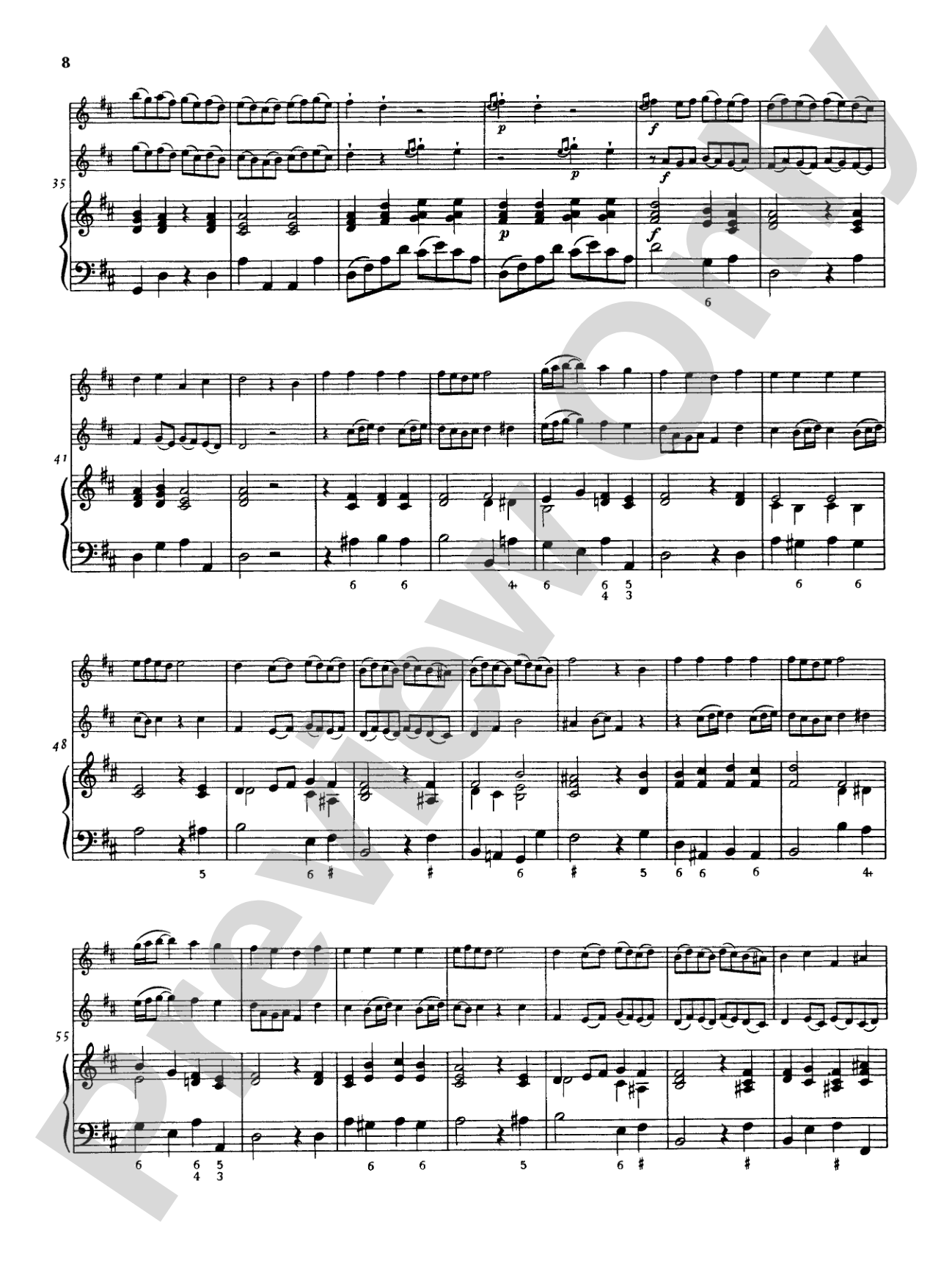 Telemann: Suite No. 3 in B Minor: Chamber Trio Score & Parts