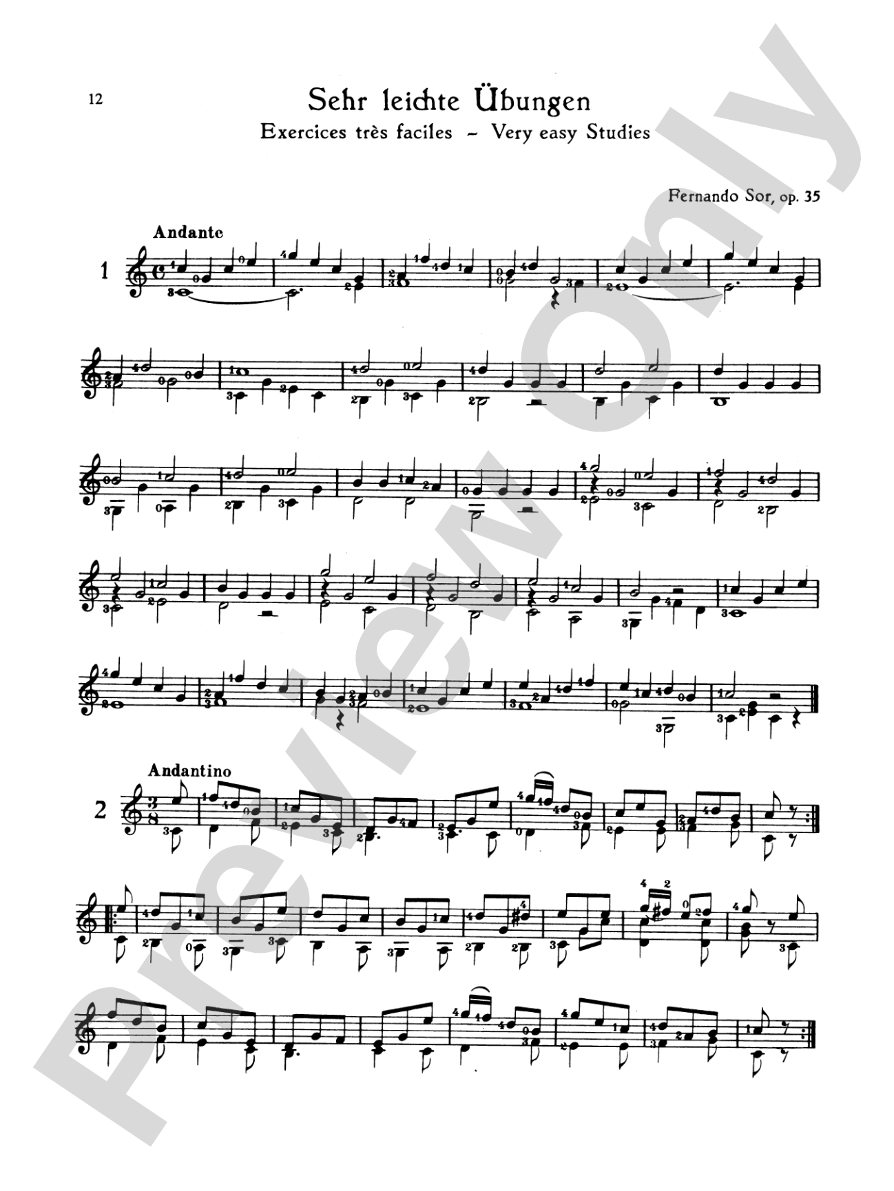 Carcassi & Sor: Easy Classic Guitar Solos