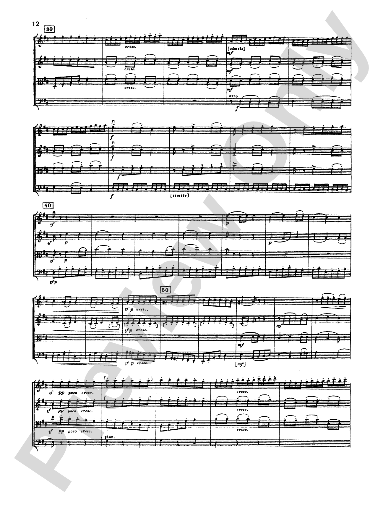 Rimsky-Korsakov: Two String Quartets: String Quartet Book