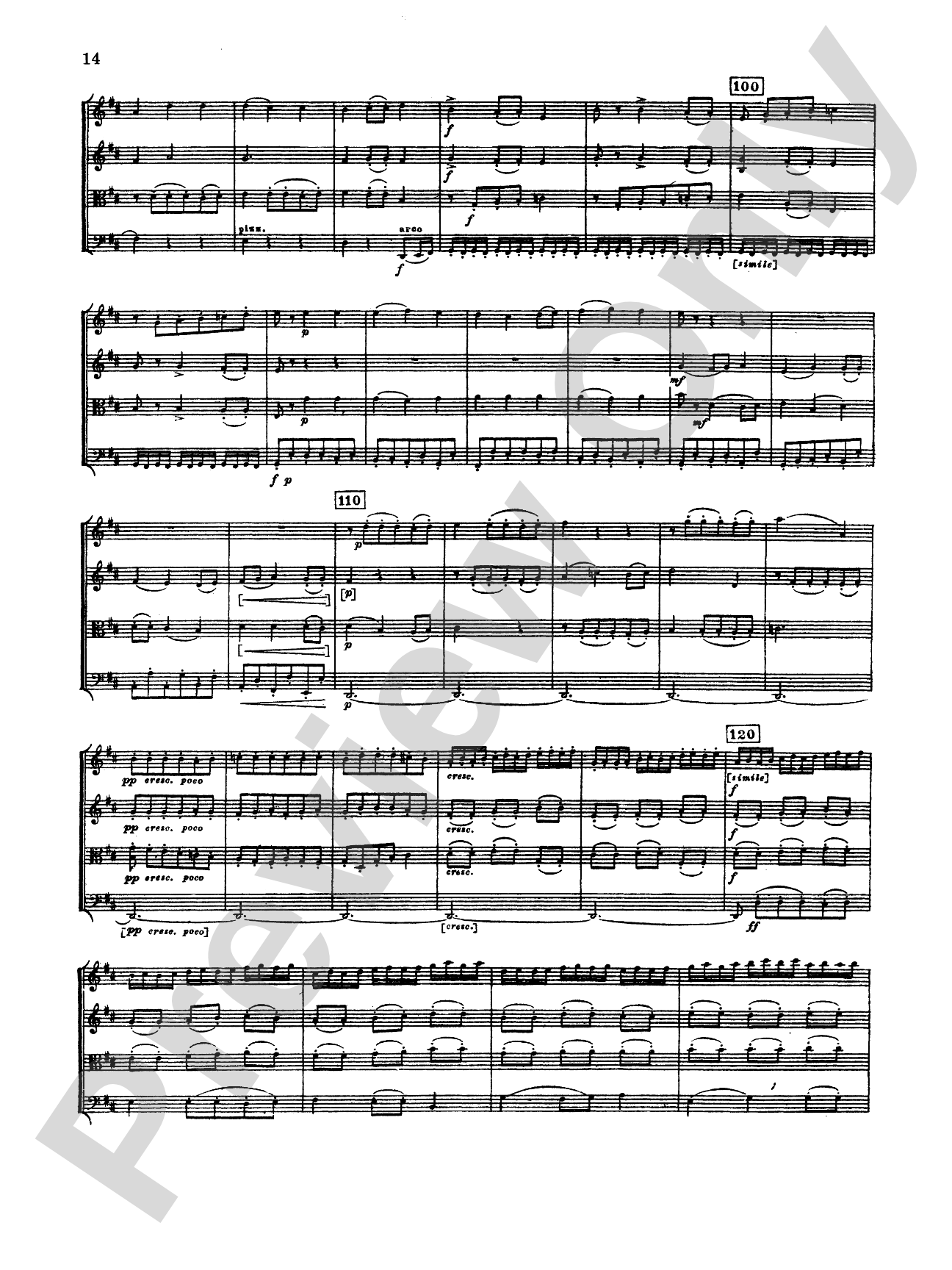 Rimsky-Korsakov: Two String Quartets: String Quartet Book