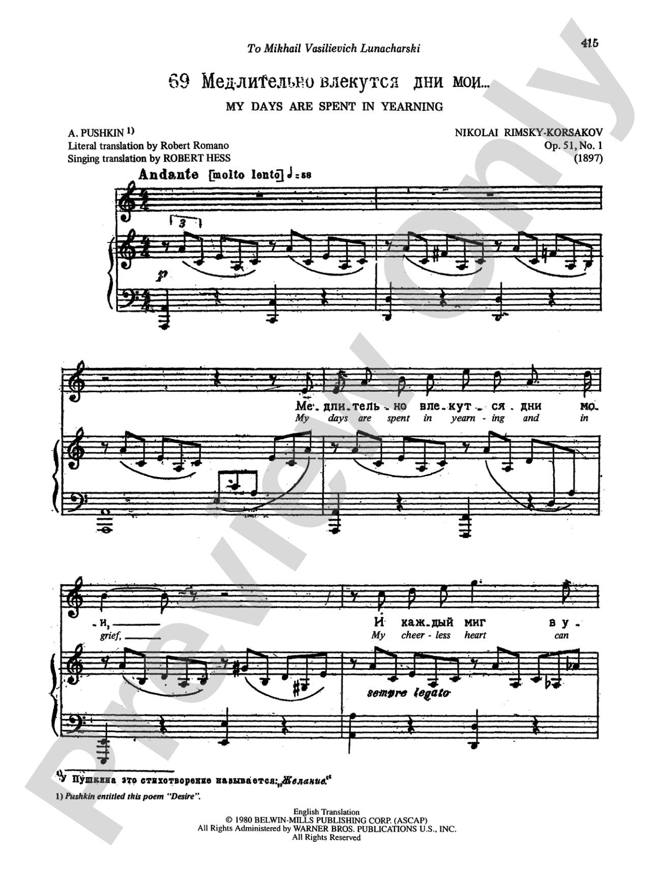 Rimsky-Korsakov: Songs, Volume VI (Russian/English)
