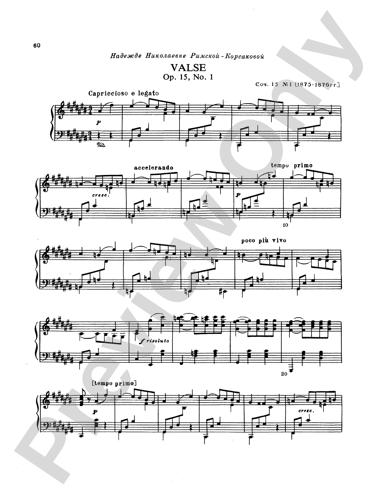 Rimsky-Korsakov: Piano Solos, Volume II: Piano Book