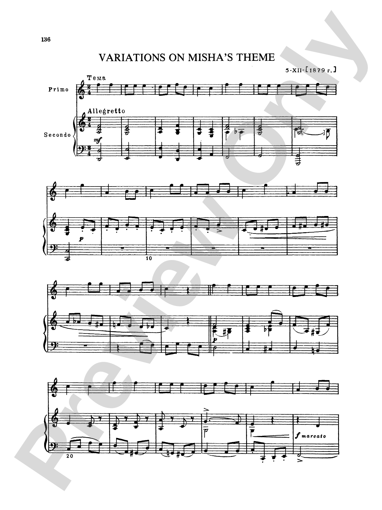 Rimsky-Korsakov: Piano Duets, Volume III