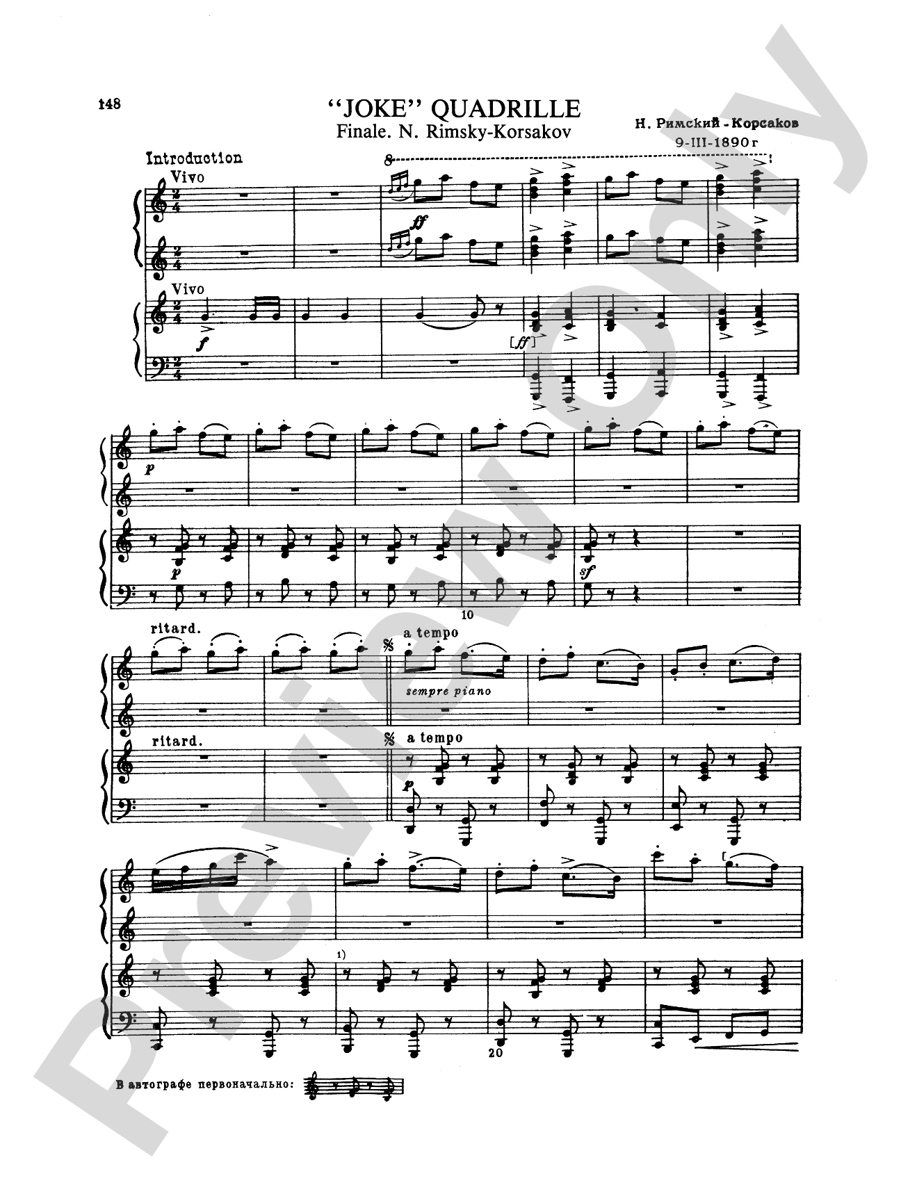 Rimsky-Korsakov: Piano Duets, Volume III
