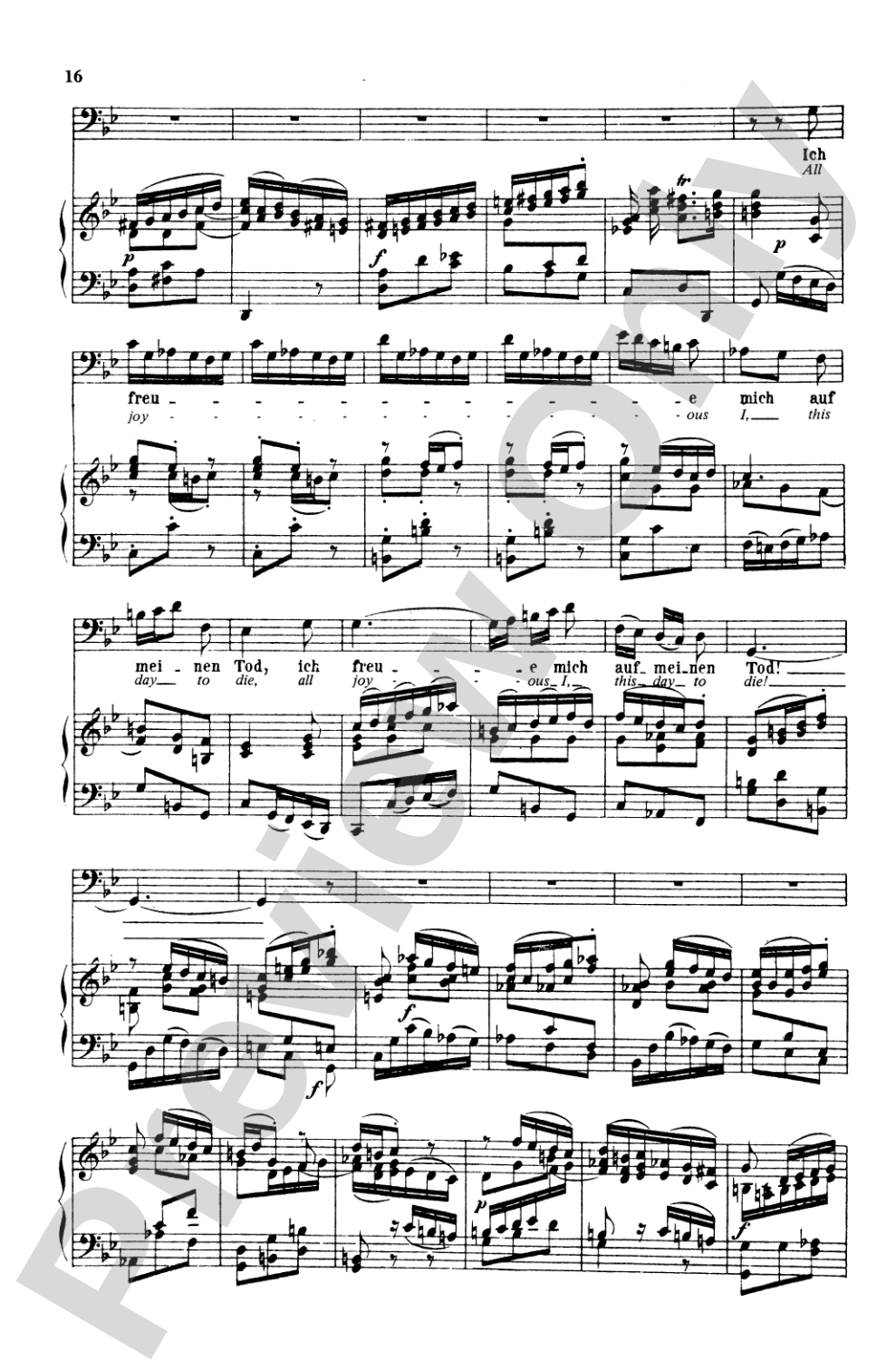 Bach: Bass Solo, Cantata No. 82, Ich Habe Genug (German/English): Bass Solo Voice Book